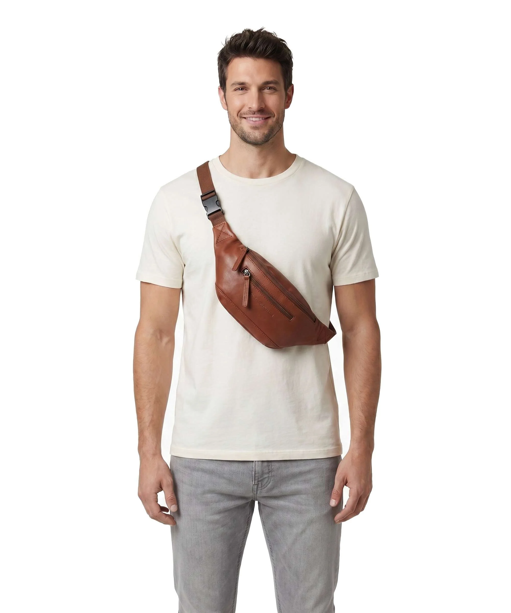 The Chesterfield Brand Wax Pull Up Cow Brana Belt bag cognac - Image 4
