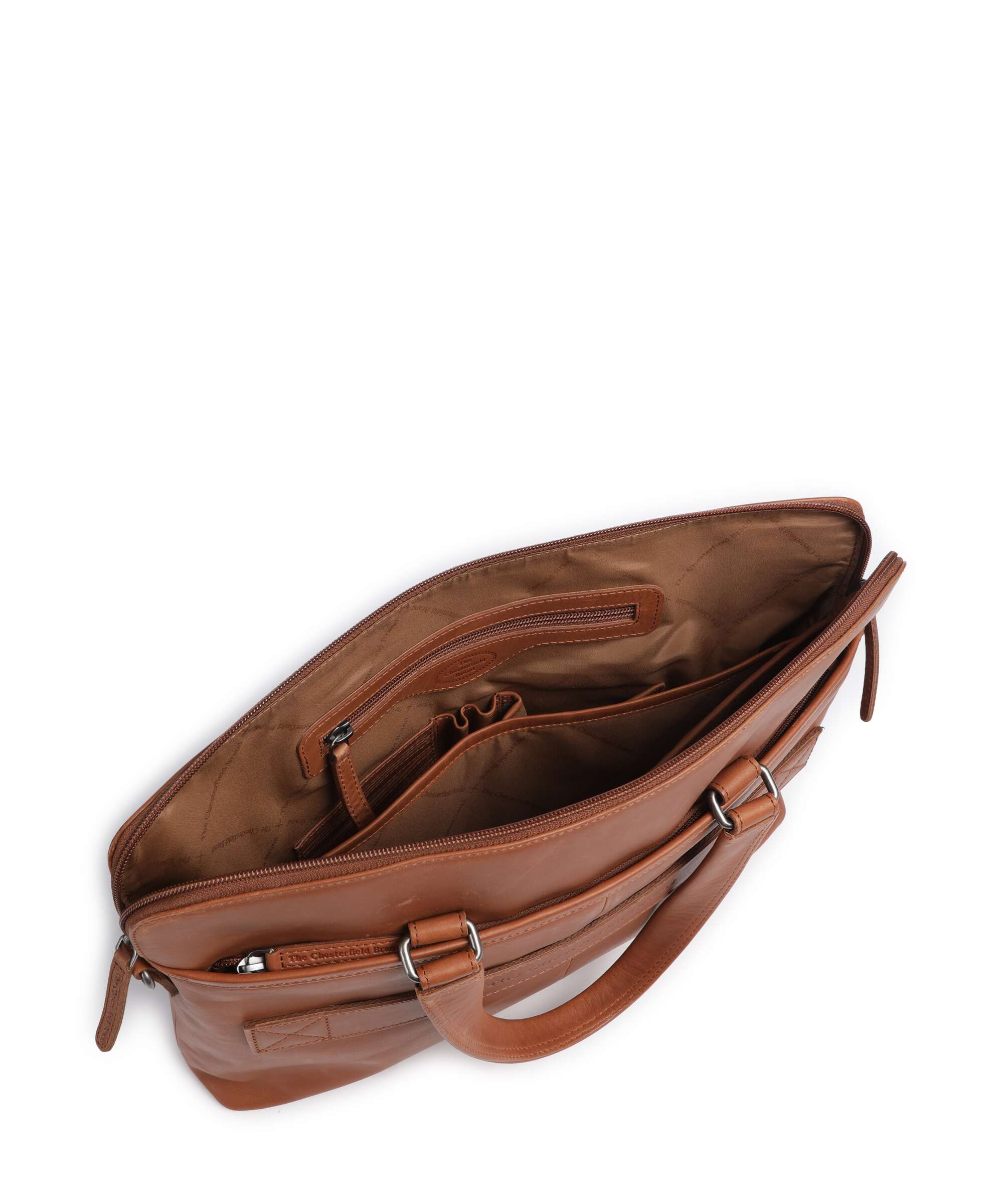 The Chesterfield Brand Wax Pull Up Cow Elvas Laptop bag cognac - Image 6