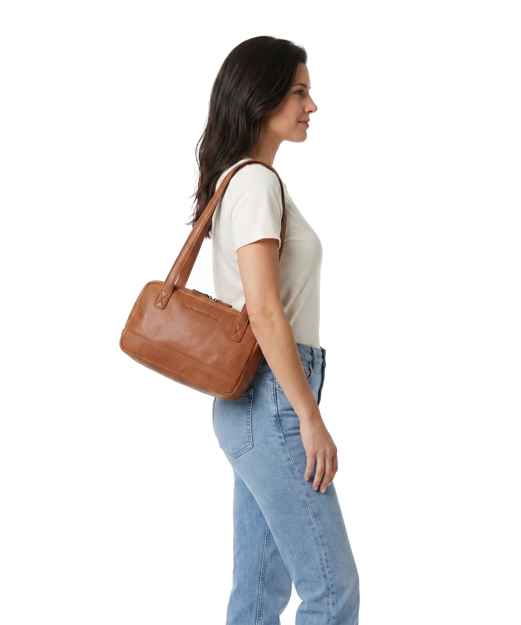 The Chesterfield Brand Wax Pull Up Cow Fenno Shoulder bag cognac - Image 3