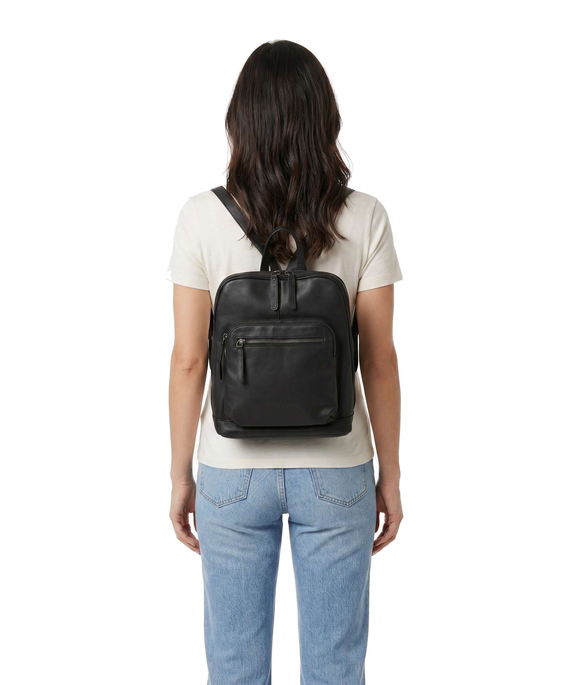 The Chesterfield Brand Wax Pull Up Cow Floran Backpack black - Image 3