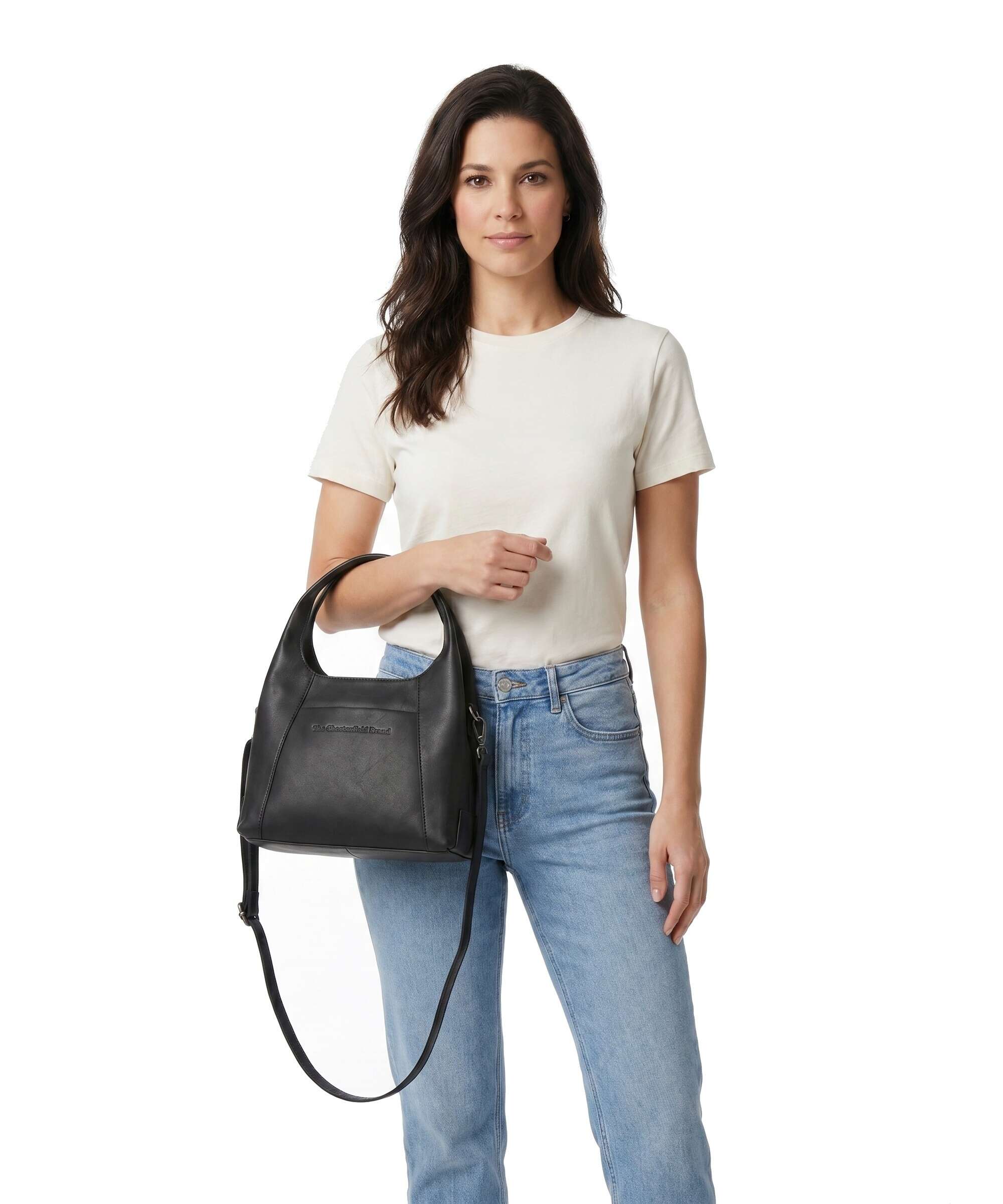 The Chesterfield Brand Wax Pull Up Cow Lunera Handbag black - Image 3