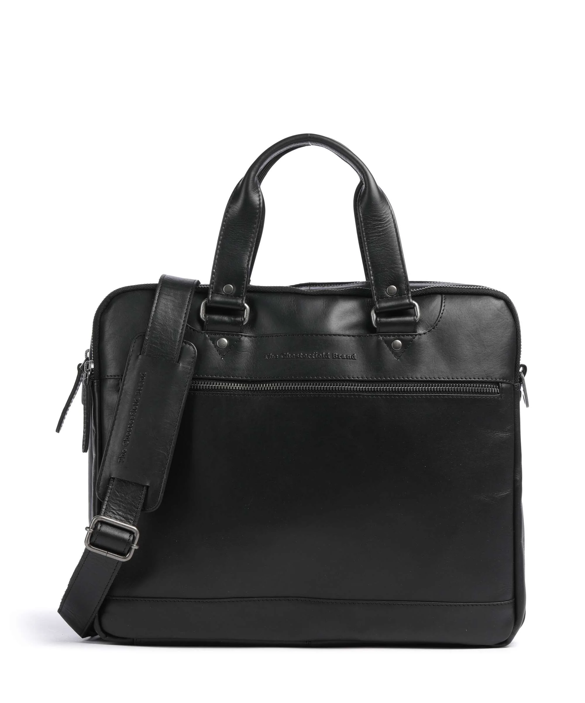 The Chesterfield Brand Wax Pull Up Cow Montara Laptop bag black