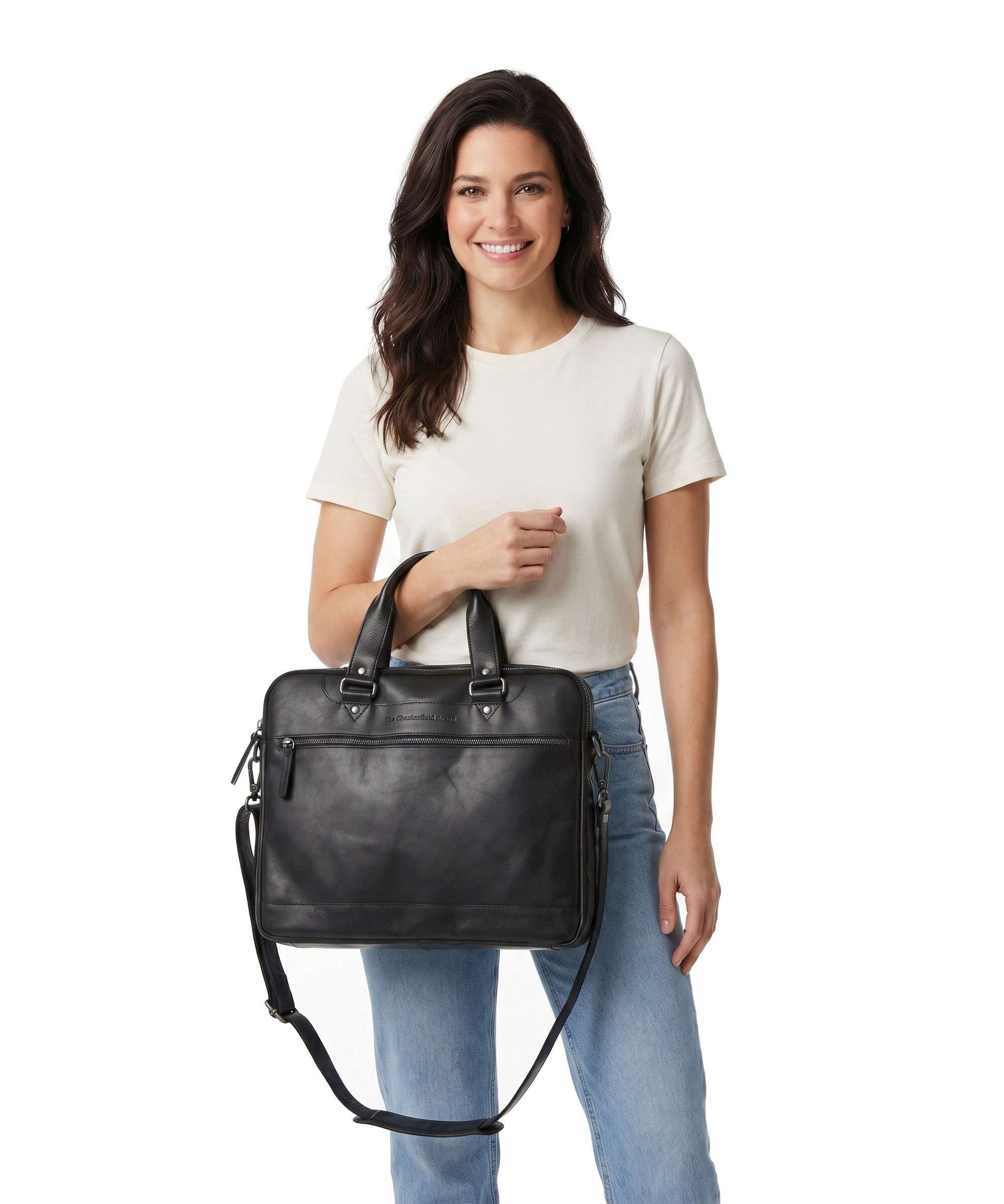 The Chesterfield Brand Wax Pull Up Cow Montara Laptop bag black - Image 3