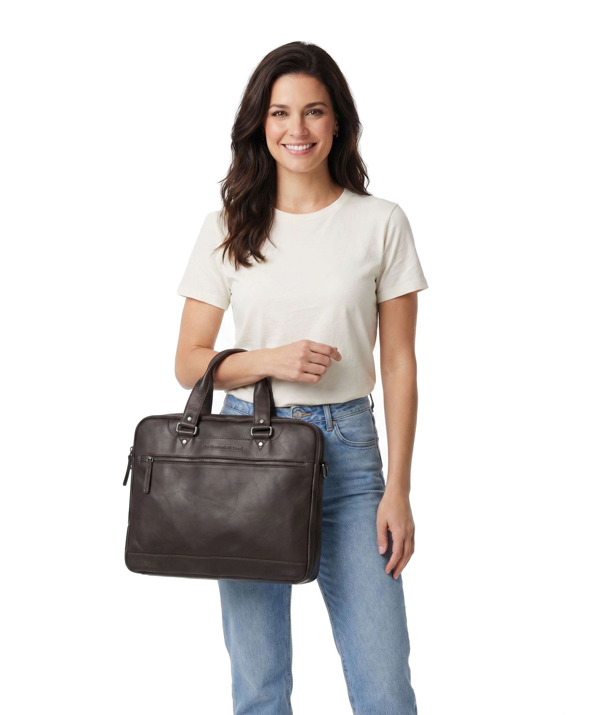 The Chesterfield Brand Wax Pull Up Cow Montara Laptop bag brown - Image 3