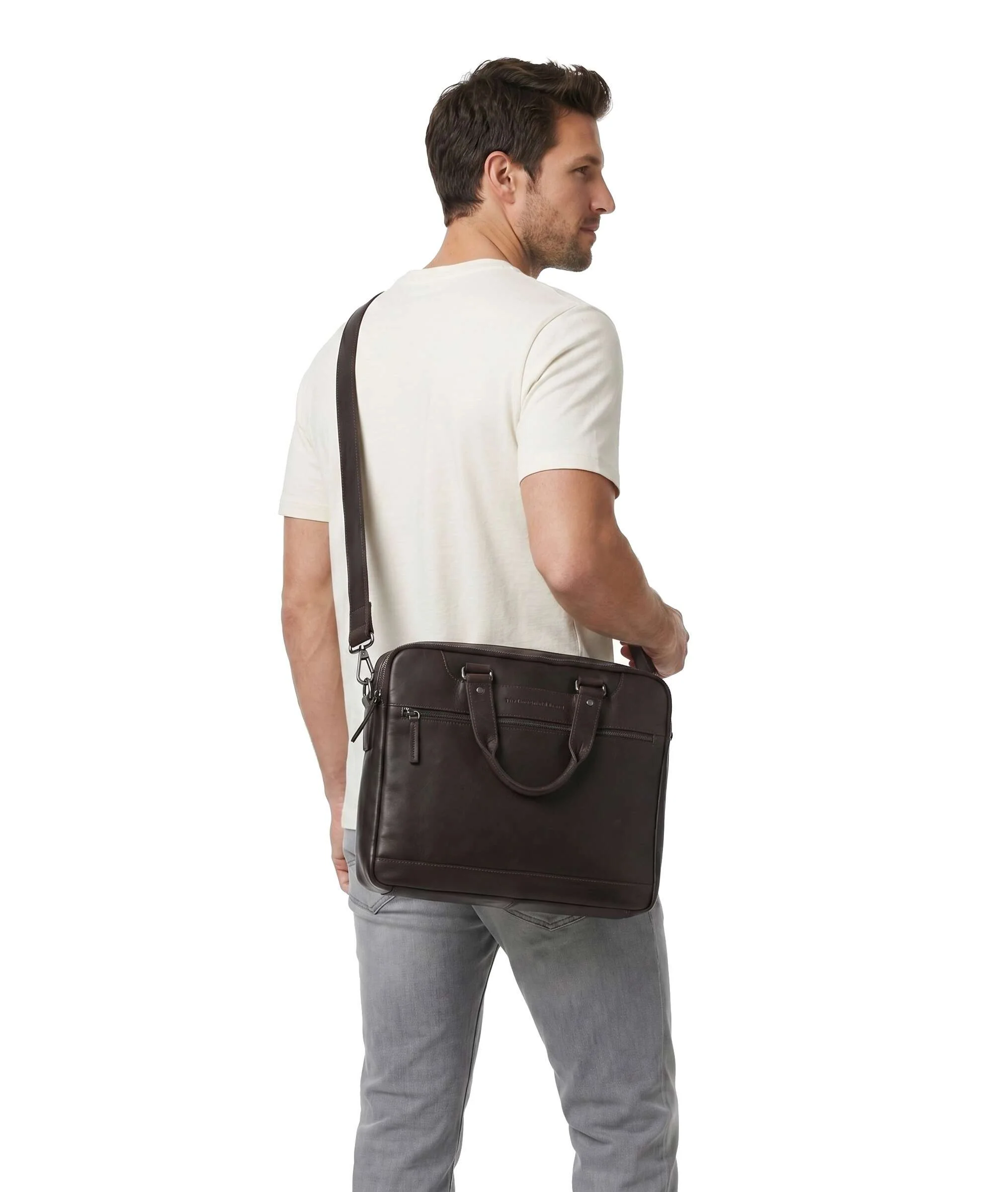 The Chesterfield Brand Wax Pull Up Cow Montara Laptop bag brown - Image 4
