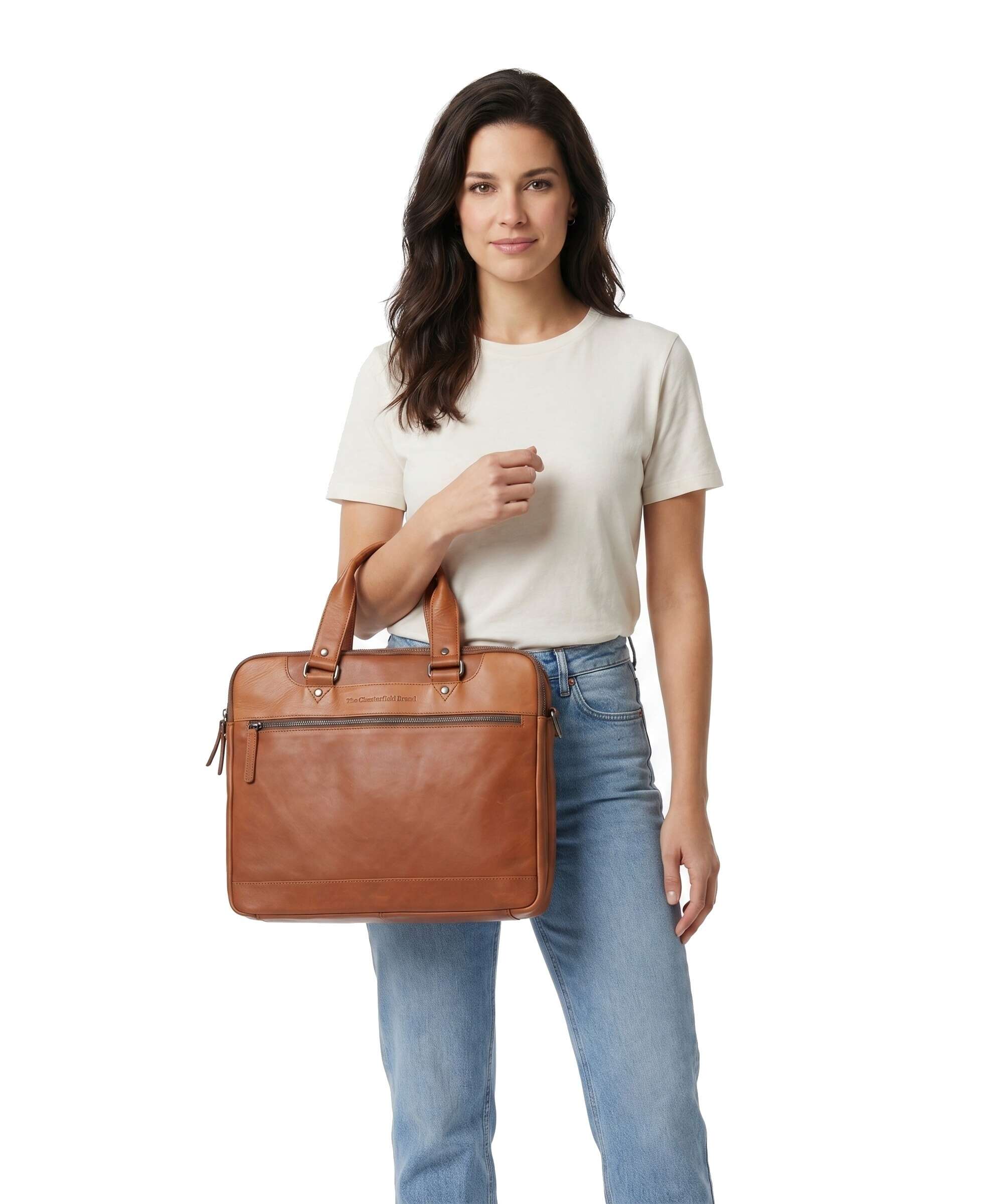 The Chesterfield Brand Wax Pull Up Cow Montara Laptop bag cognac - Image 3