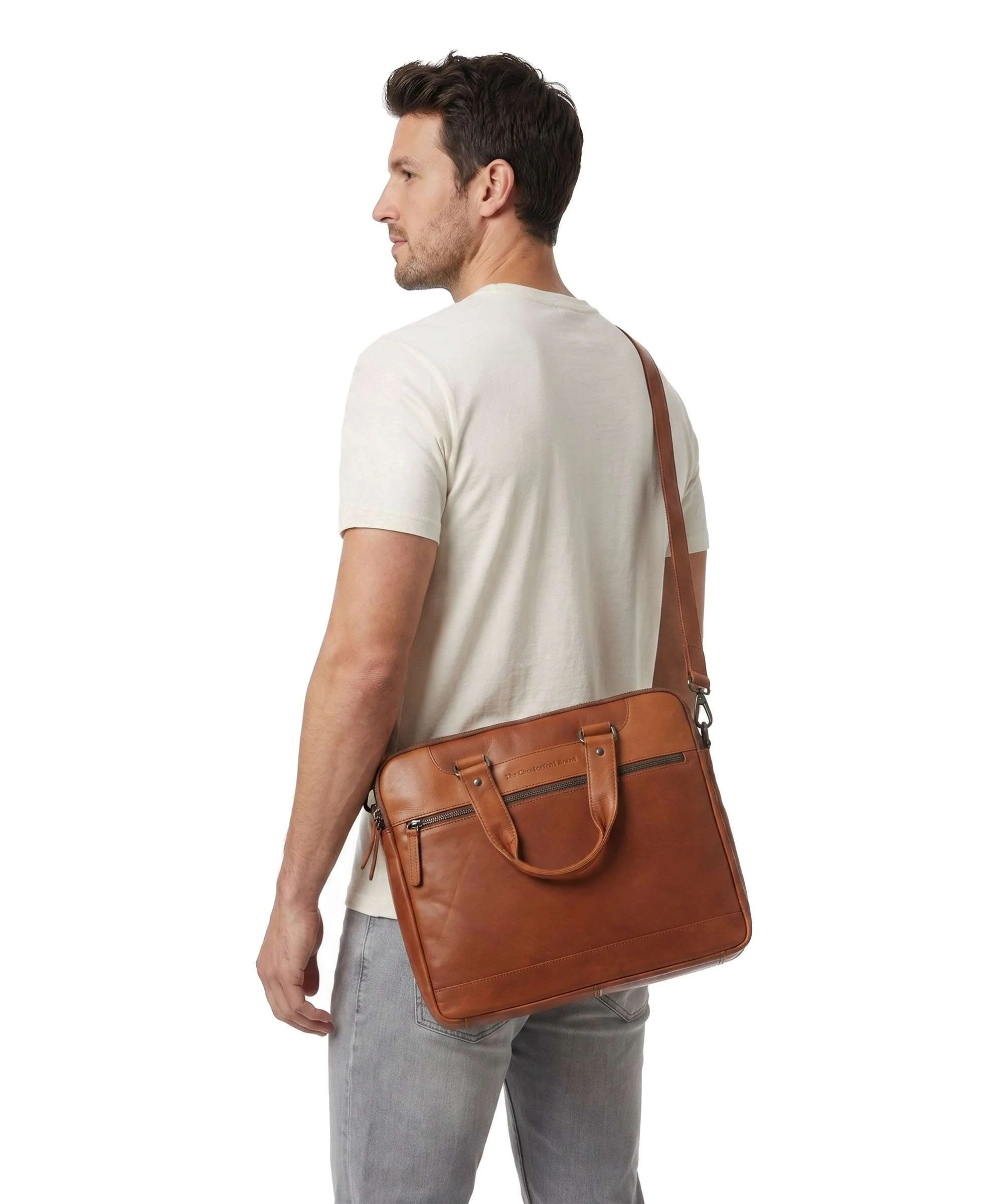 The Chesterfield Brand Wax Pull Up Cow Montara Laptop bag cognac - Image 4
