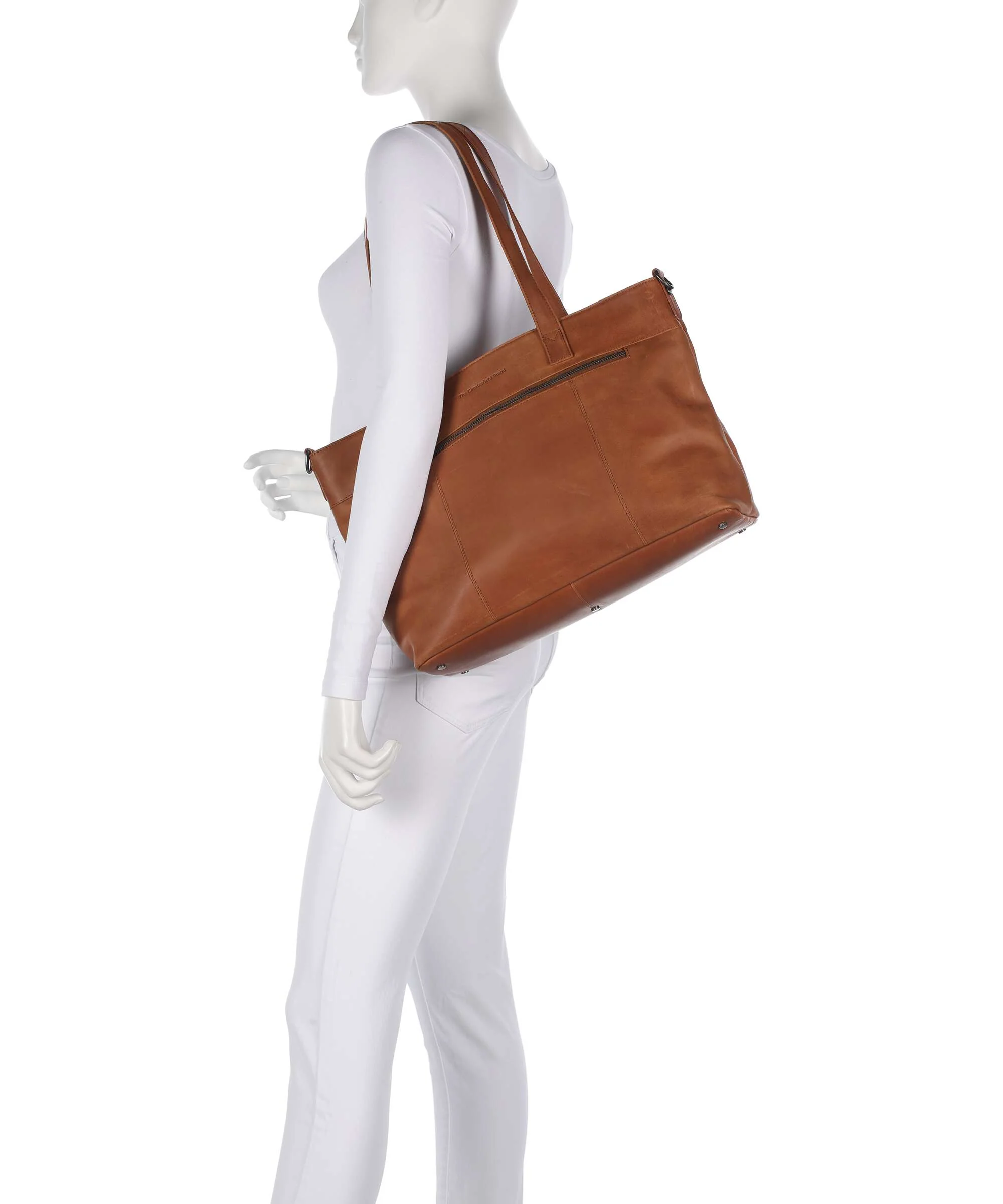 The Chesterfield Brand Wax Pull Up Cow Osira Tote bag cognac - Image 3