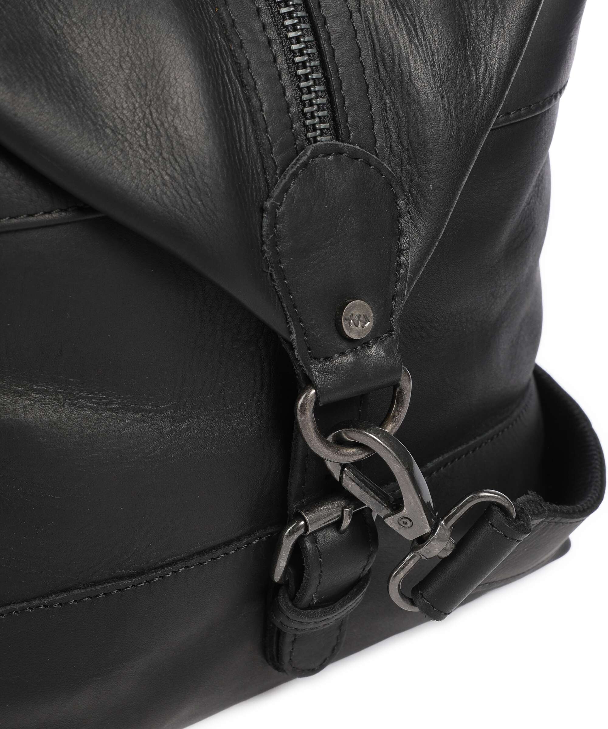 The Chesterfield Brand Wax Pull Up Cow Portsmouth 2 Weekend bag black - Image 3