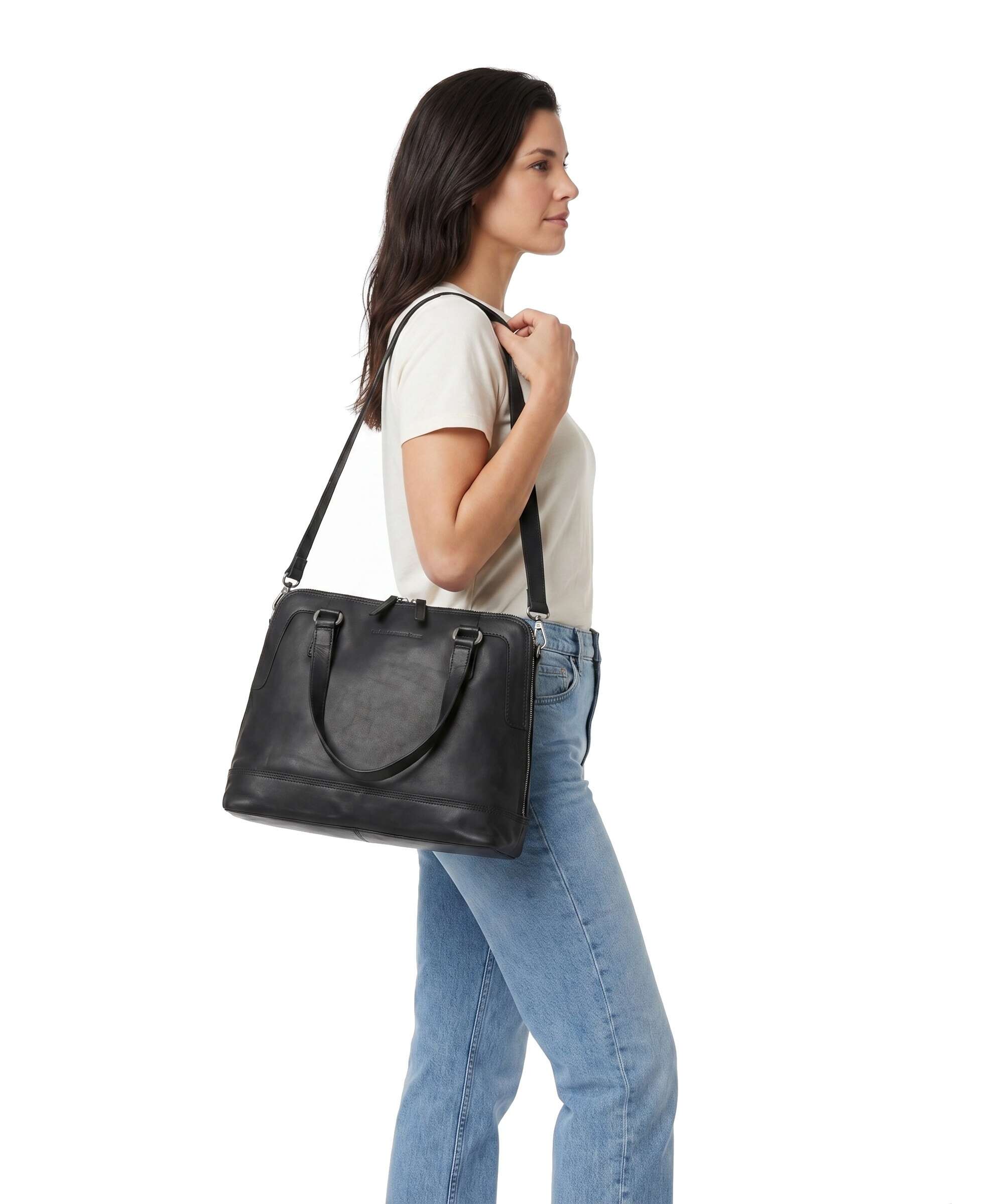 The Chesterfield Brand Wax Pull Up Cow Seron Shoulder bag black - Image 3