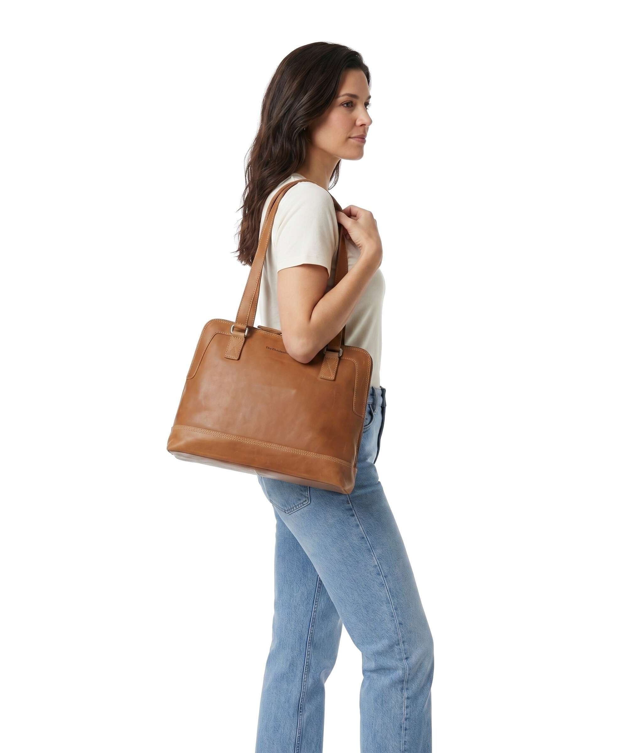 The Chesterfield Brand Wax Pull Up Cow Seron Shoulder bag cognac - Image 3