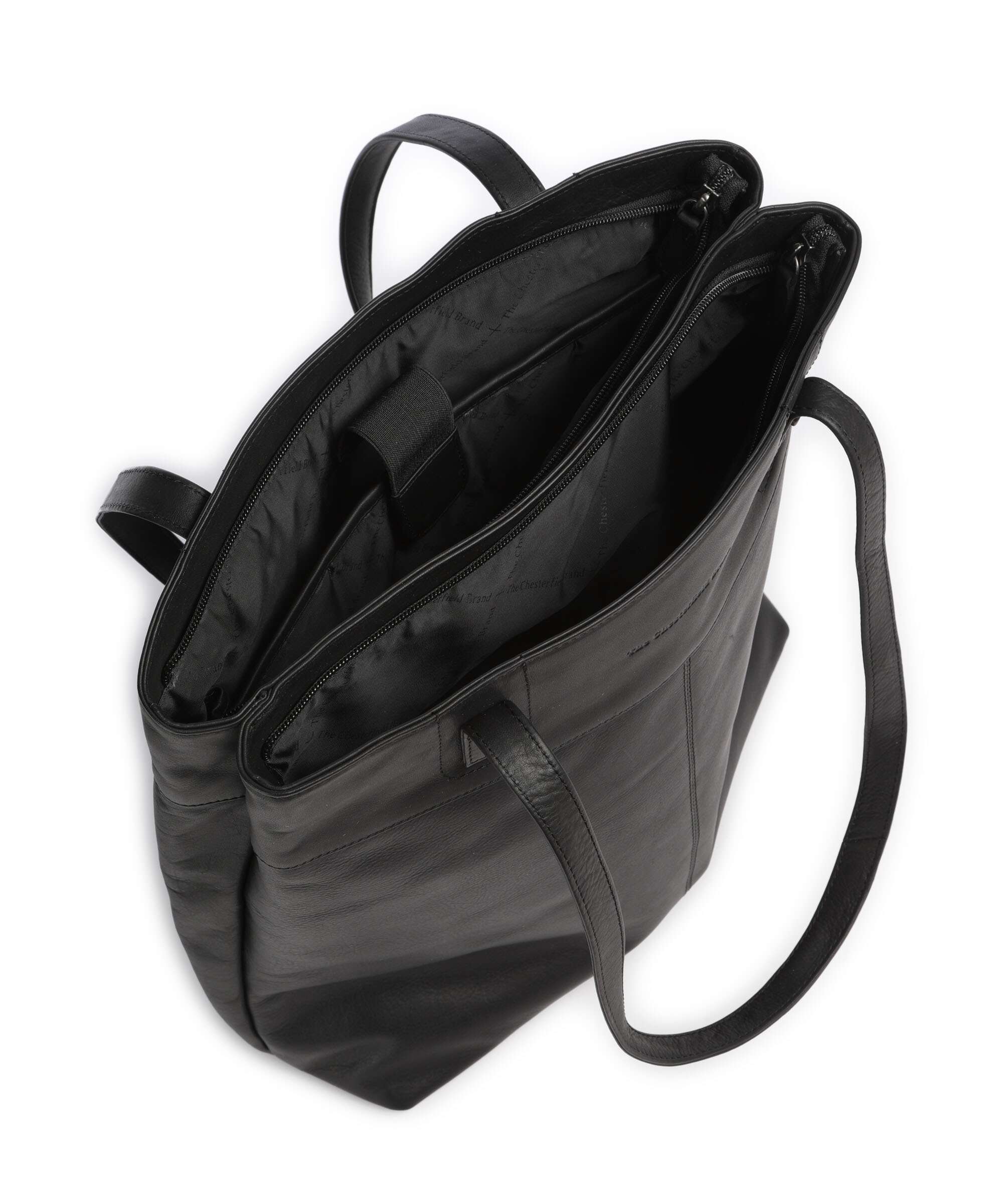The Chesterfield Brand Wax Pull Up Cow Solvia Tote bag black - Image 5