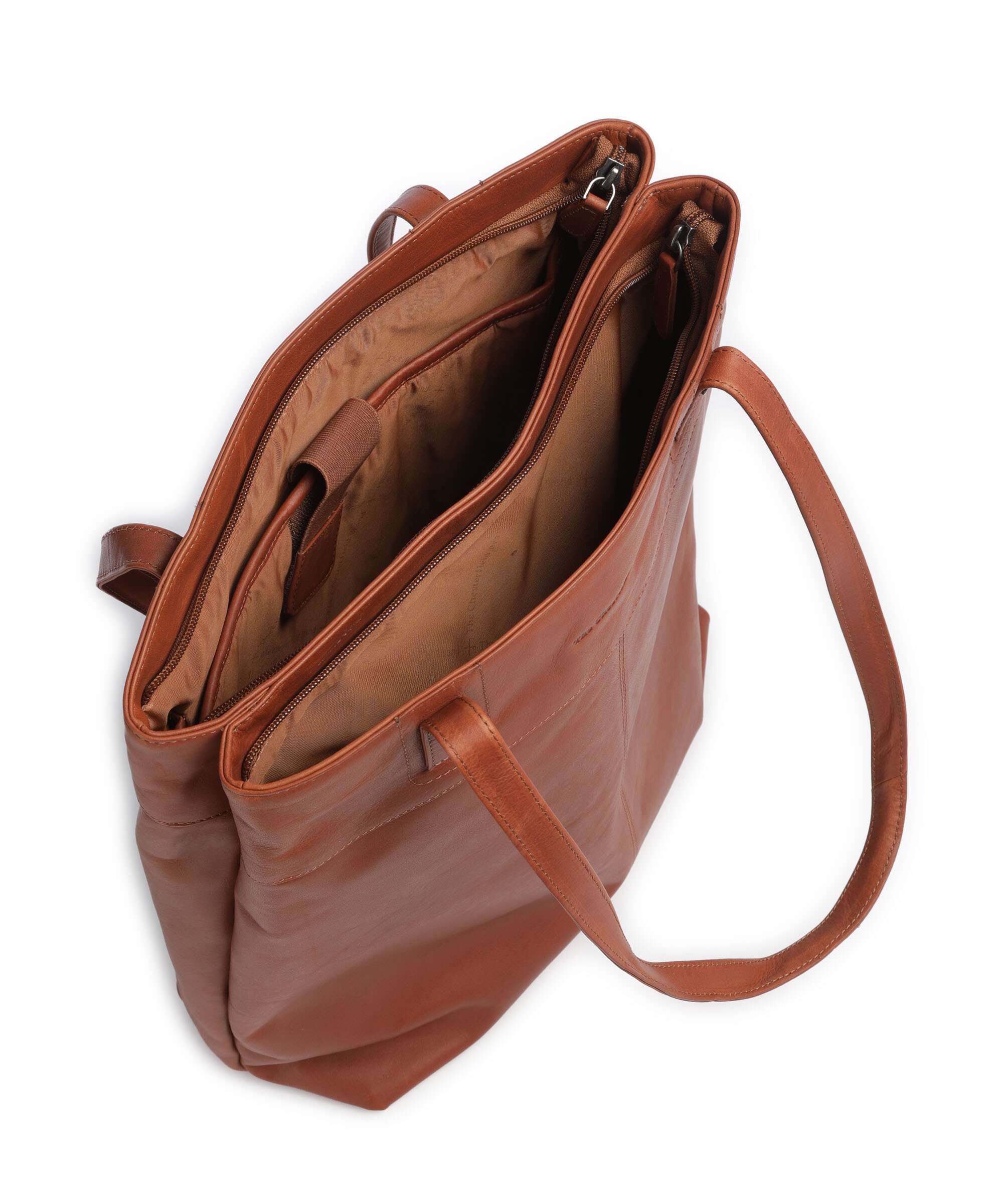 The Chesterfield Brand Wax Pull Up Cow Solvia Tote bag cognac - Image 5