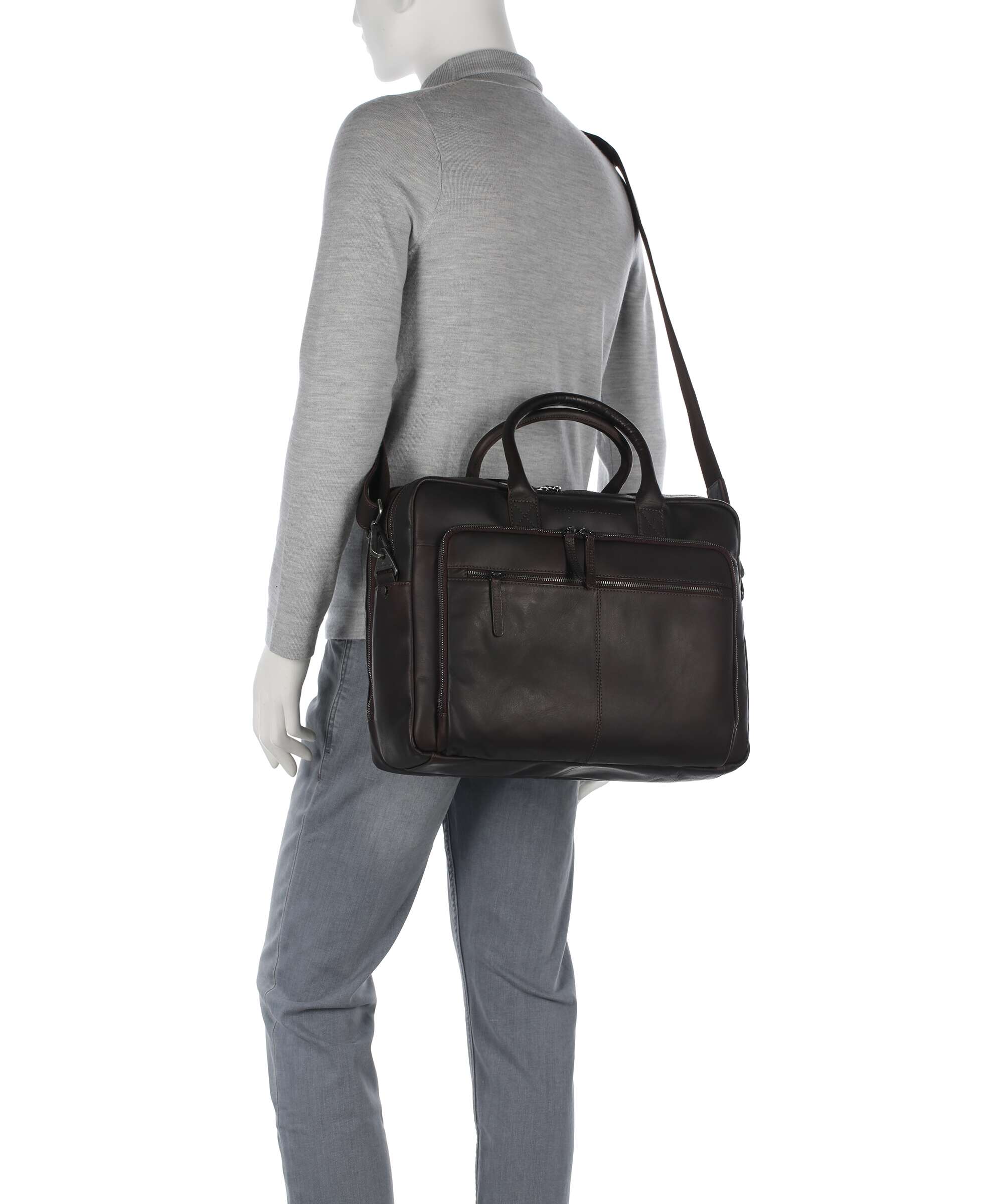 The Chesterfield Brand Wax Pull Up Cow Tacama Laptop bag brown - Image 4