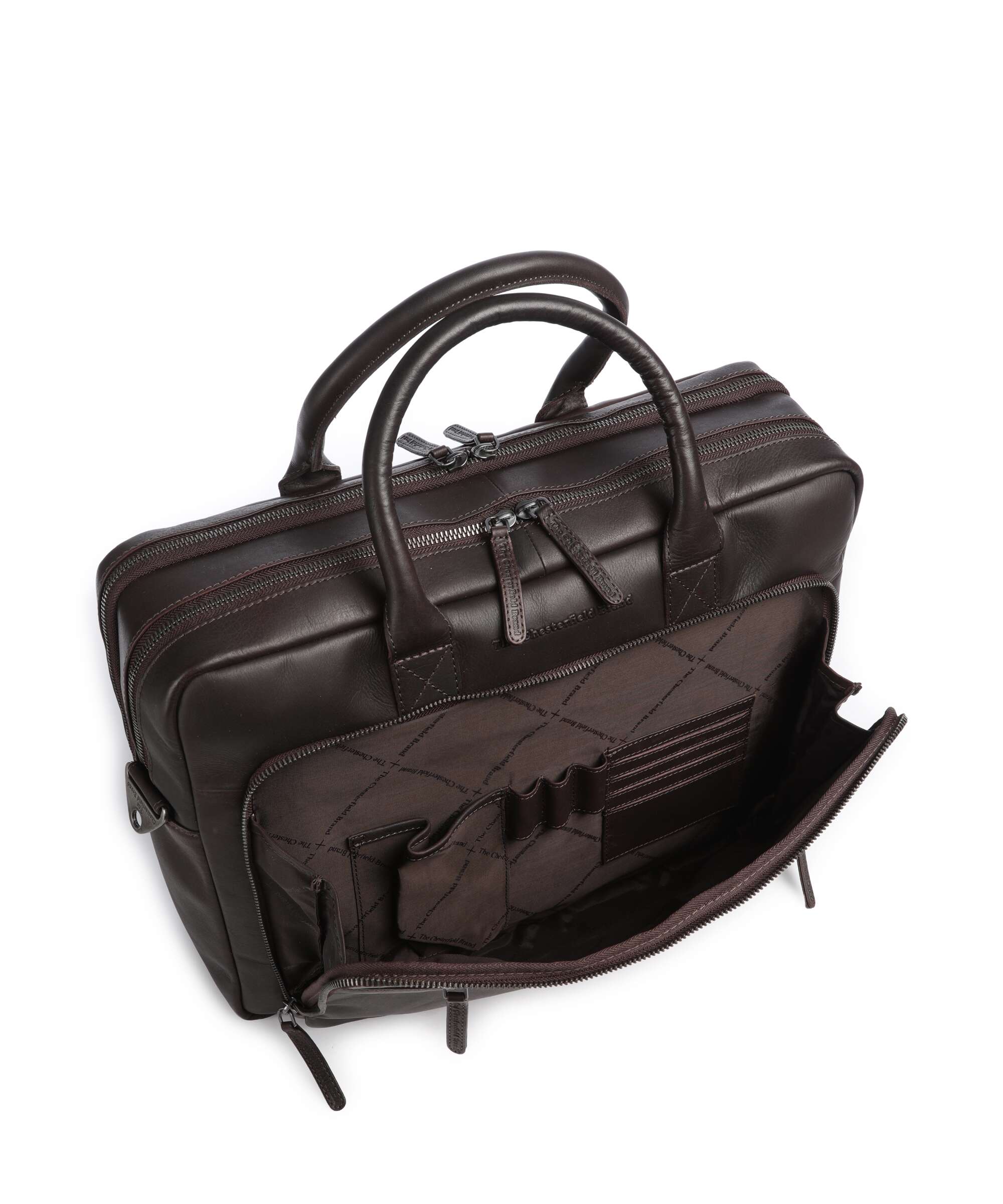 The Chesterfield Brand Wax Pull Up Cow Tacama Laptop bag brown - Image 7