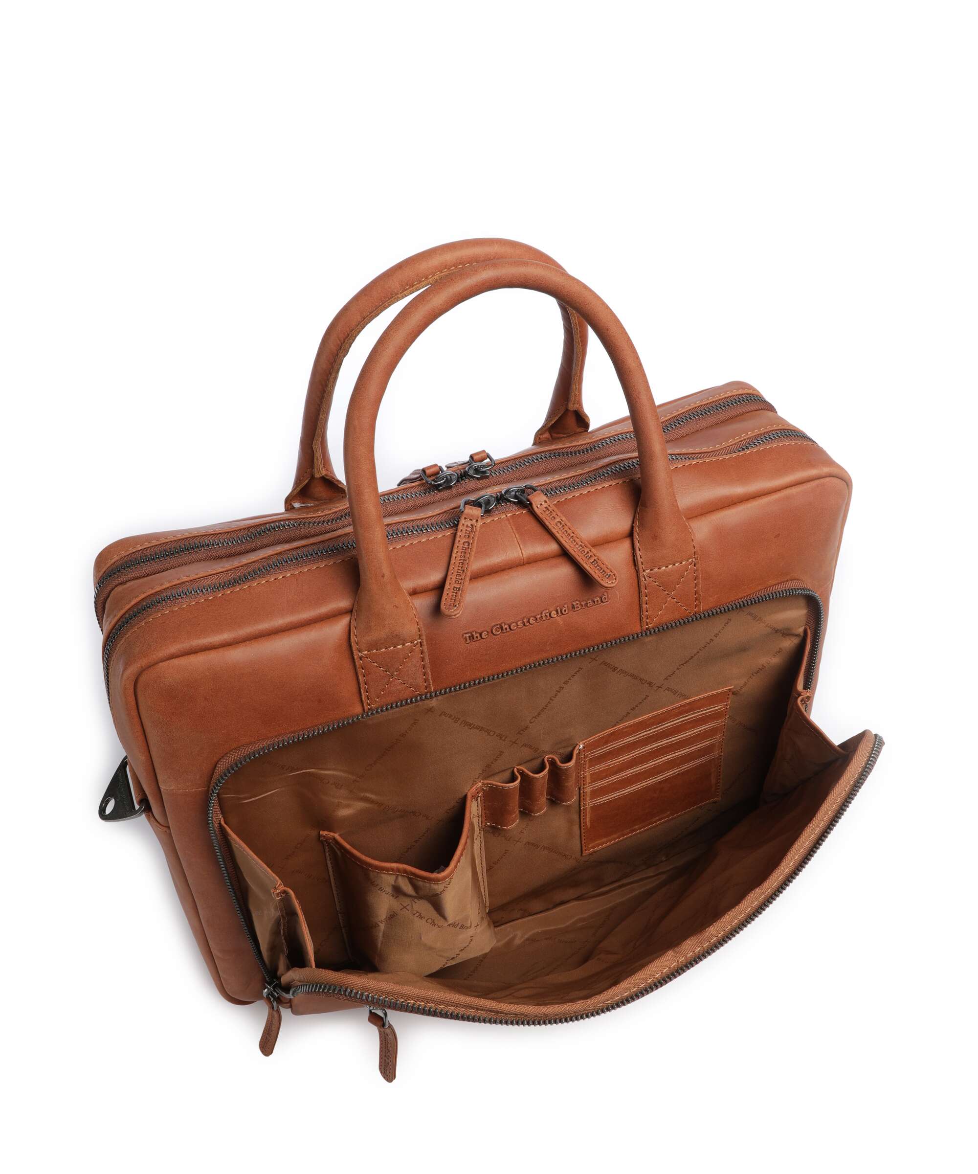 The Chesterfield Brand Wax Pull Up Cow Tacama Laptop bag cognac - Image 7
