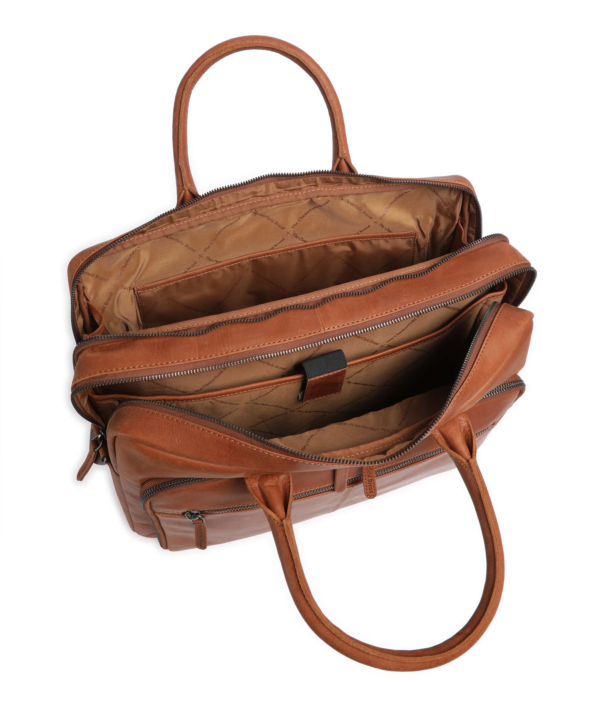 The Chesterfield Brand Wax Pull Up Cow Tacama Laptop bag cognac - Image 8