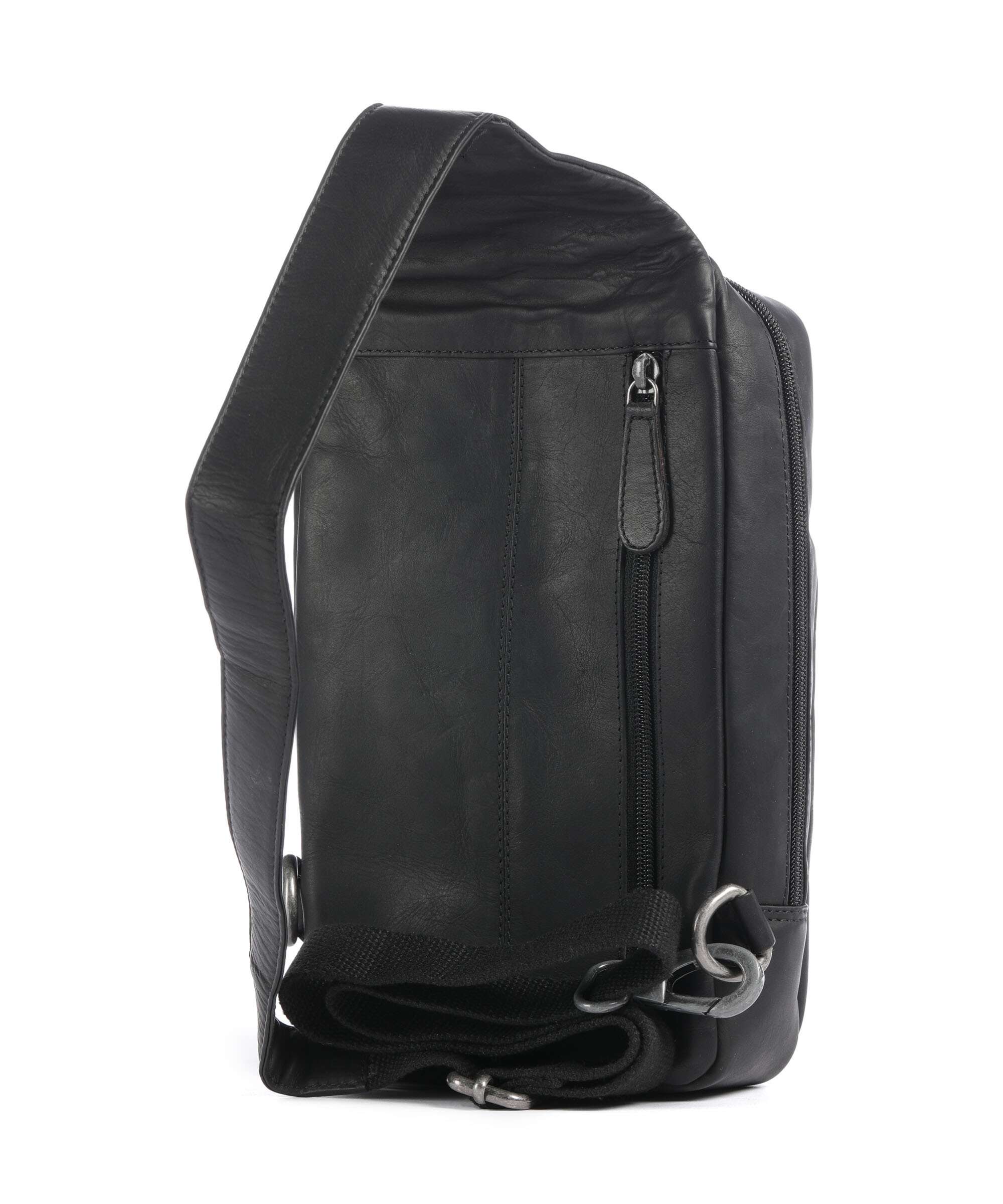 The Chesterfield Brand Wax Pull Up Cow Turelle Sling bag black - Image 2