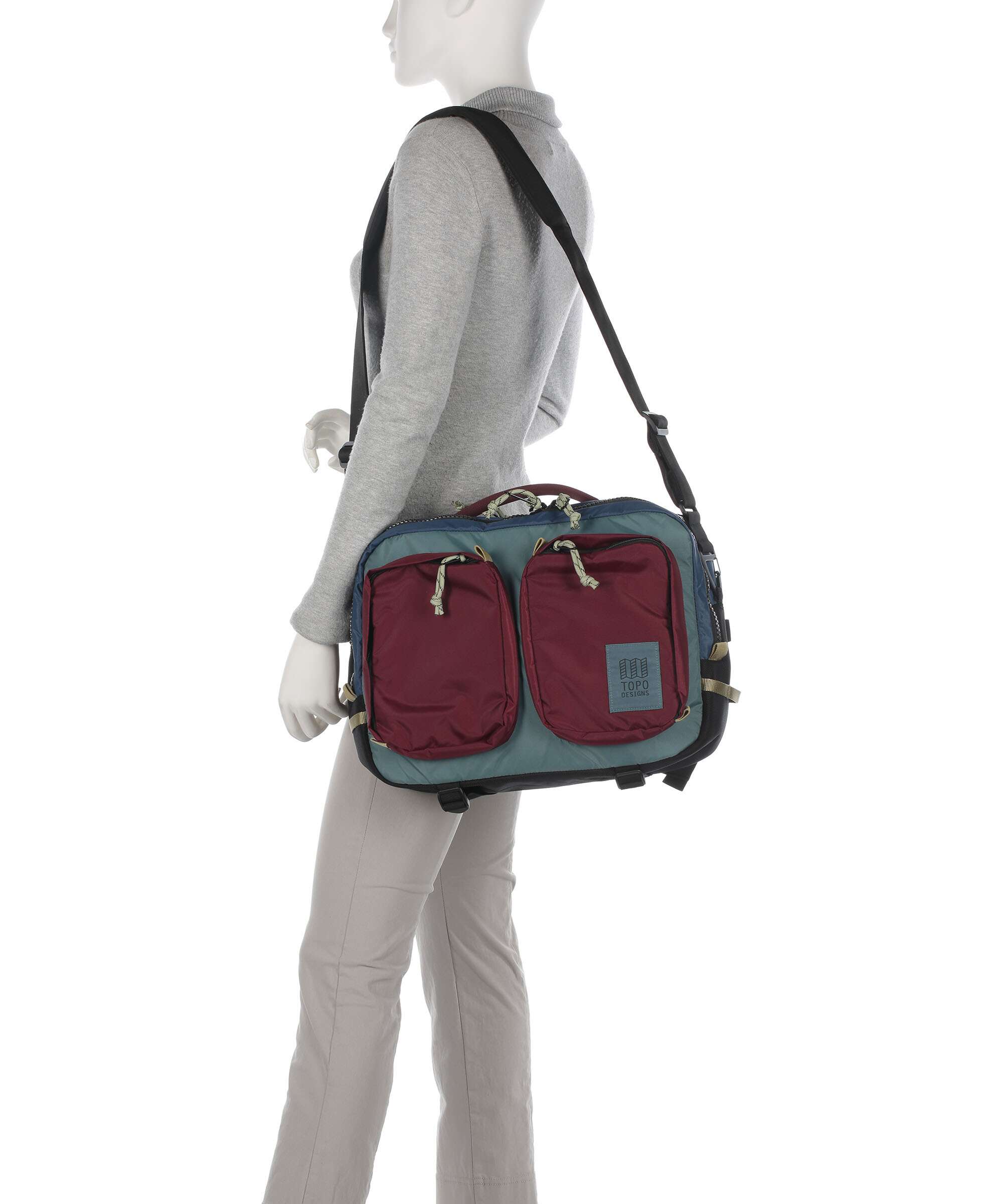 Topo Designs Global Briefcase dark denim/burgundy - Image 3