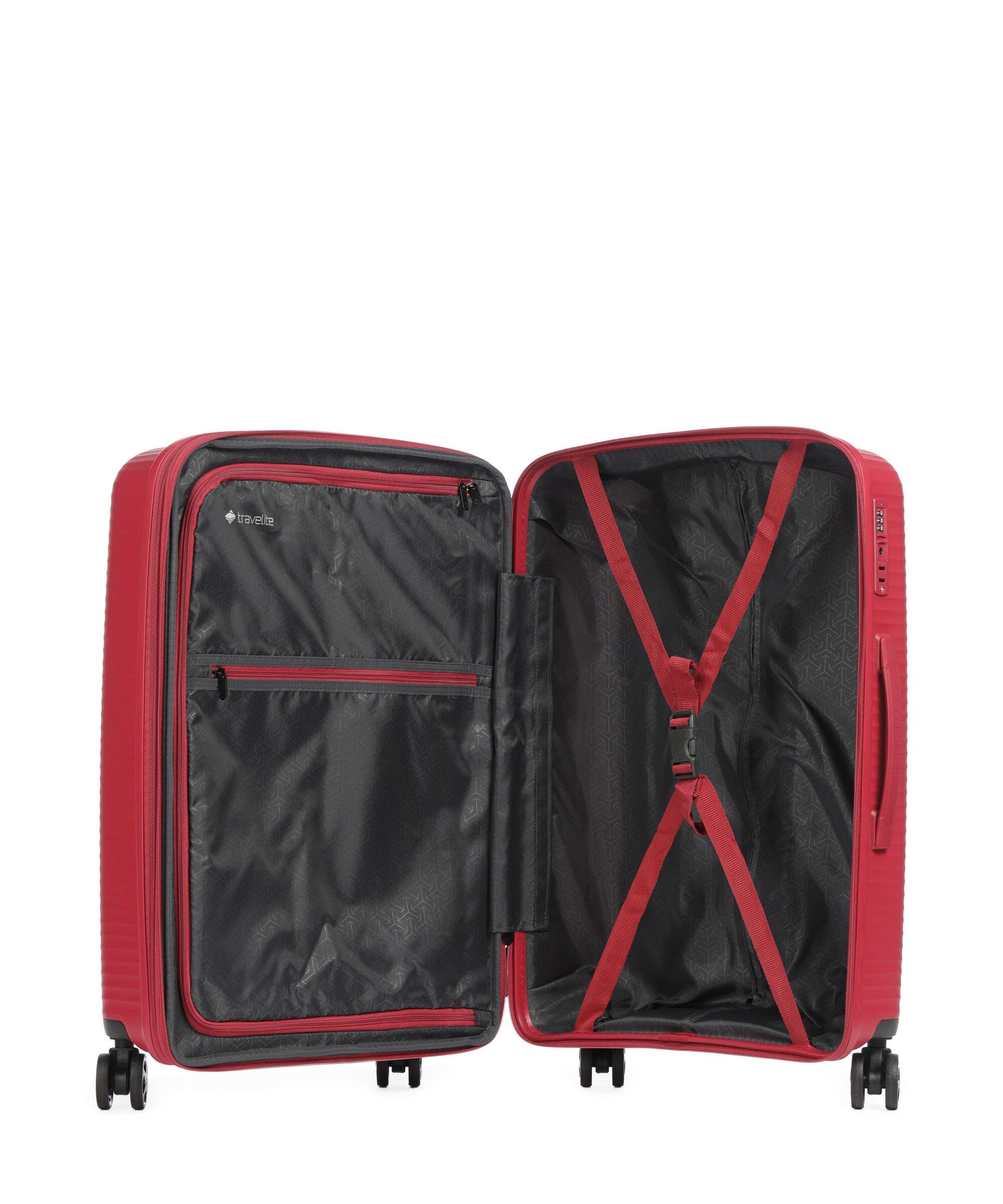 Travelite Air Stripe Suitcase set (4 wheels) red - Image 6