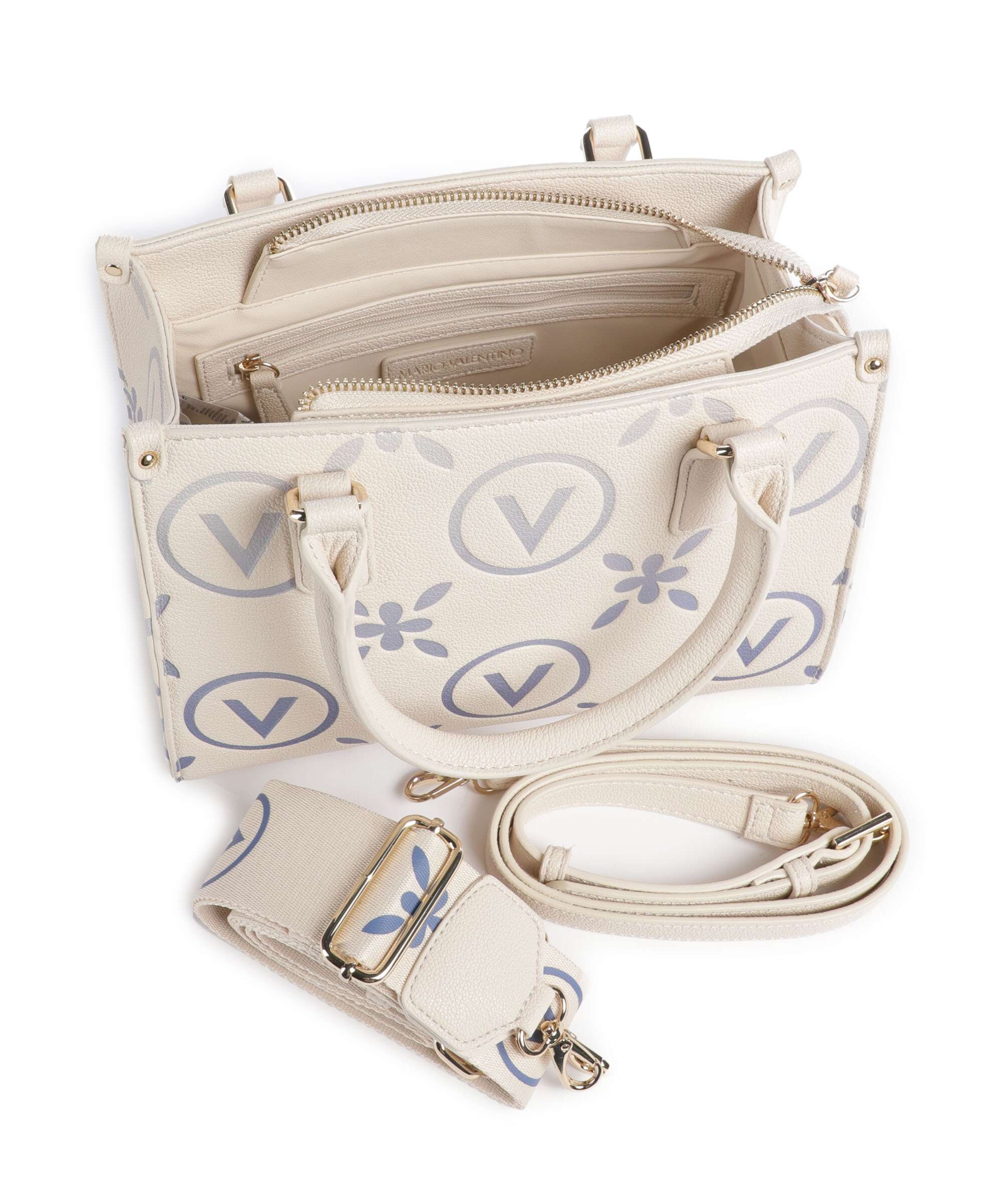 Valentino Bags Samba Re Print Handbag ecru/bluette - Image 5