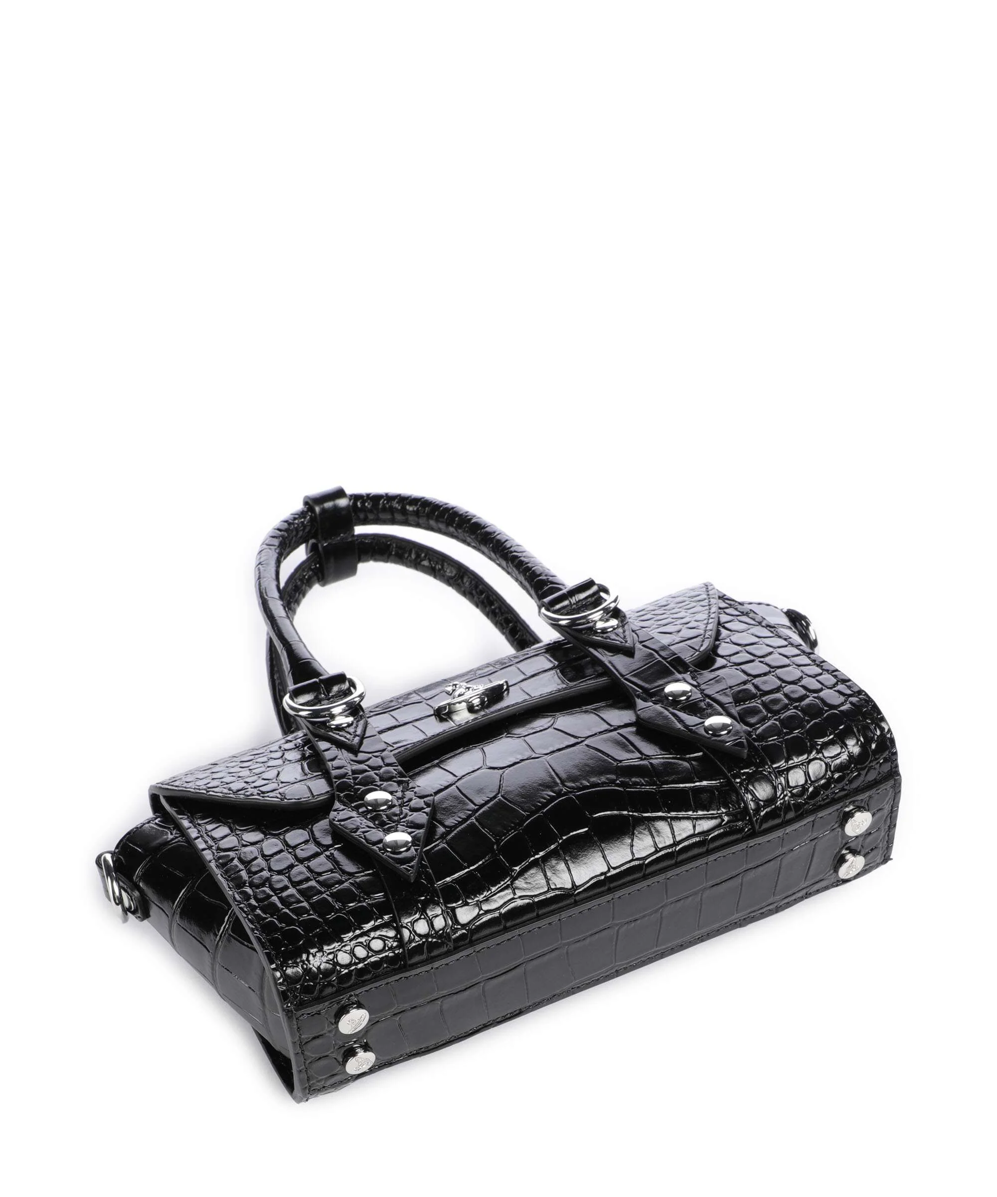 Vivienne Westwood Bettina Embossed Croc Mini Handbag black - Image 5