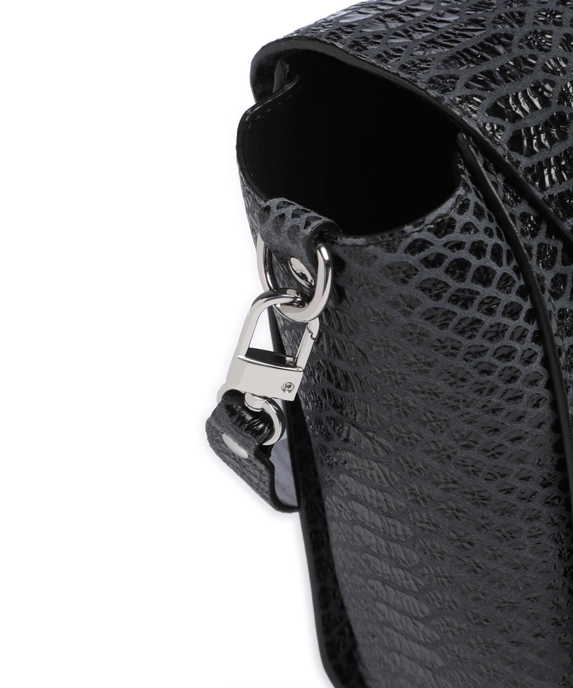 Vivienne Westwood Bettina Snake Effect Medium Handbag dark grey - Image 4