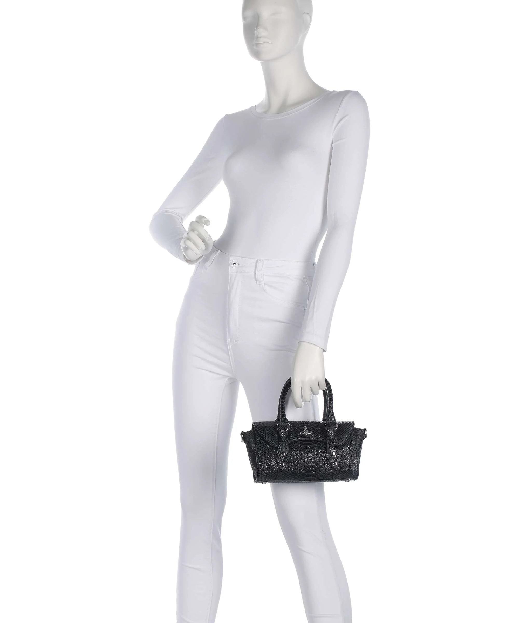 Vivienne Westwood Bettina Snake Effect Mini Handbag dark grey - Image 3
