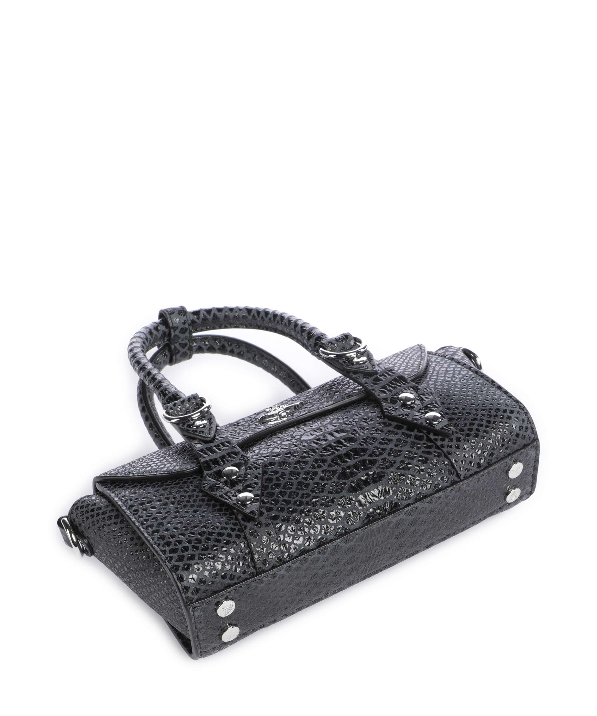 Vivienne Westwood Bettina Snake Effect Mini Handbag dark grey - Image 5