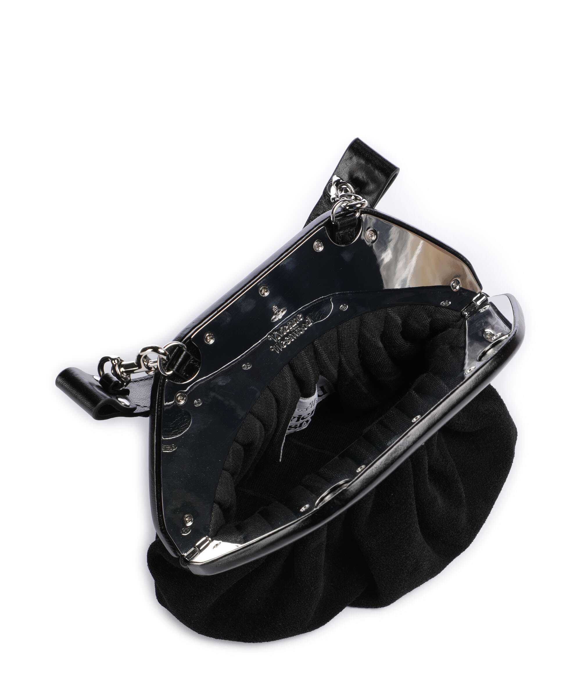 Vivienne Westwood Brooke Suede Handbag black - Image 6