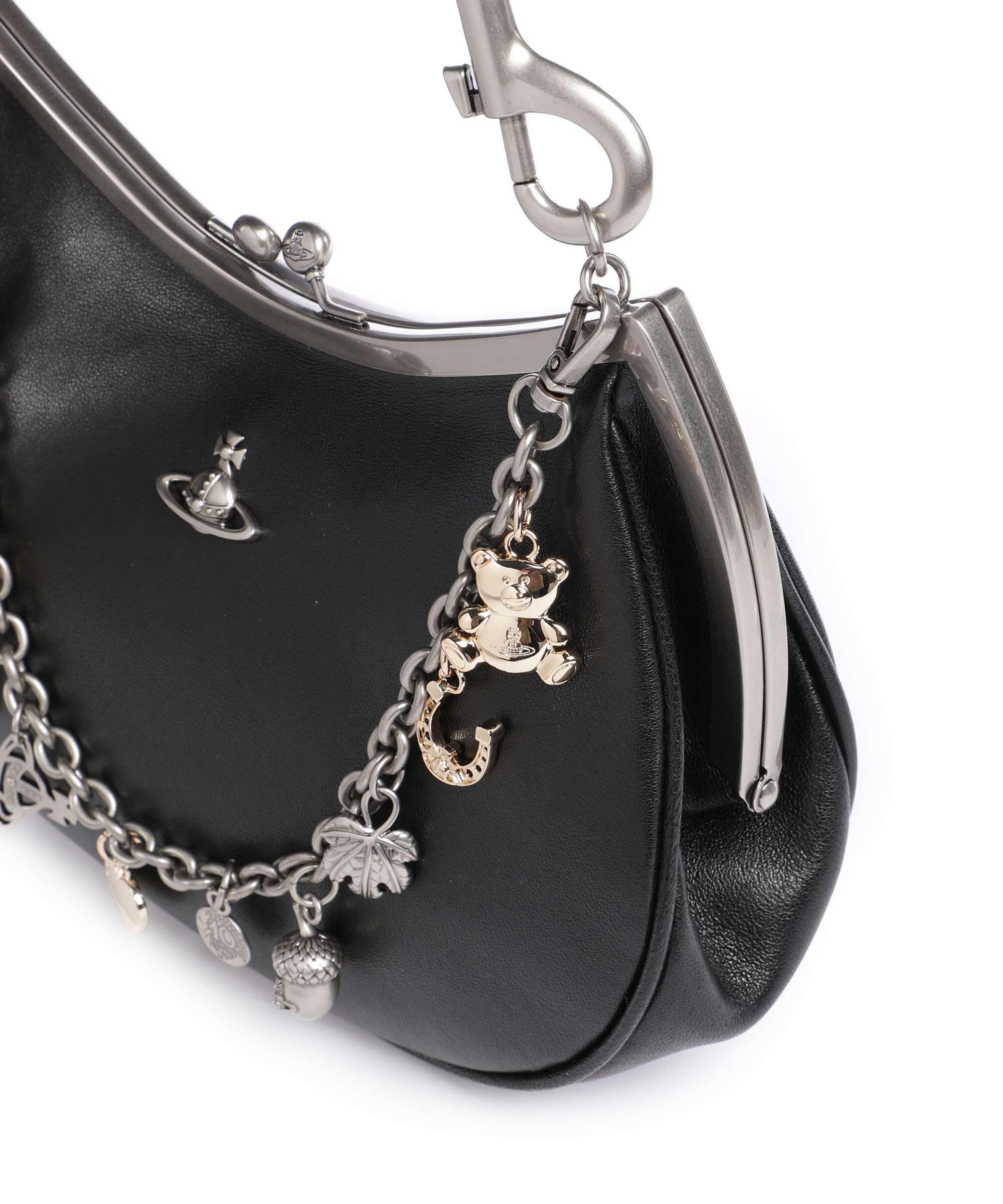 Vivienne Westwood Charm Frame Supple Shoulder bag black/dark silver - Image 4