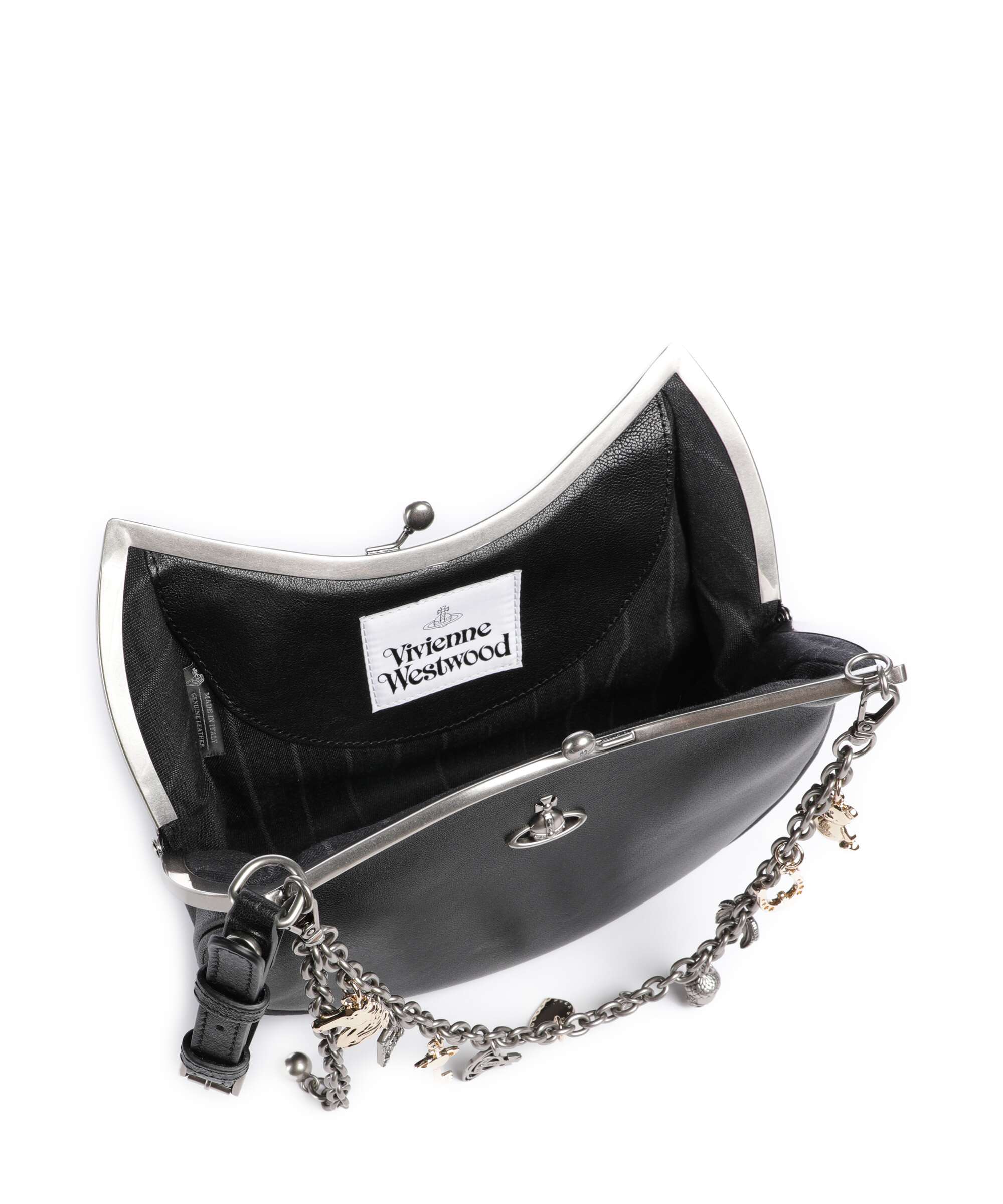 Vivienne Westwood Charm Frame Supple Shoulder bag black/dark silver - Image 6