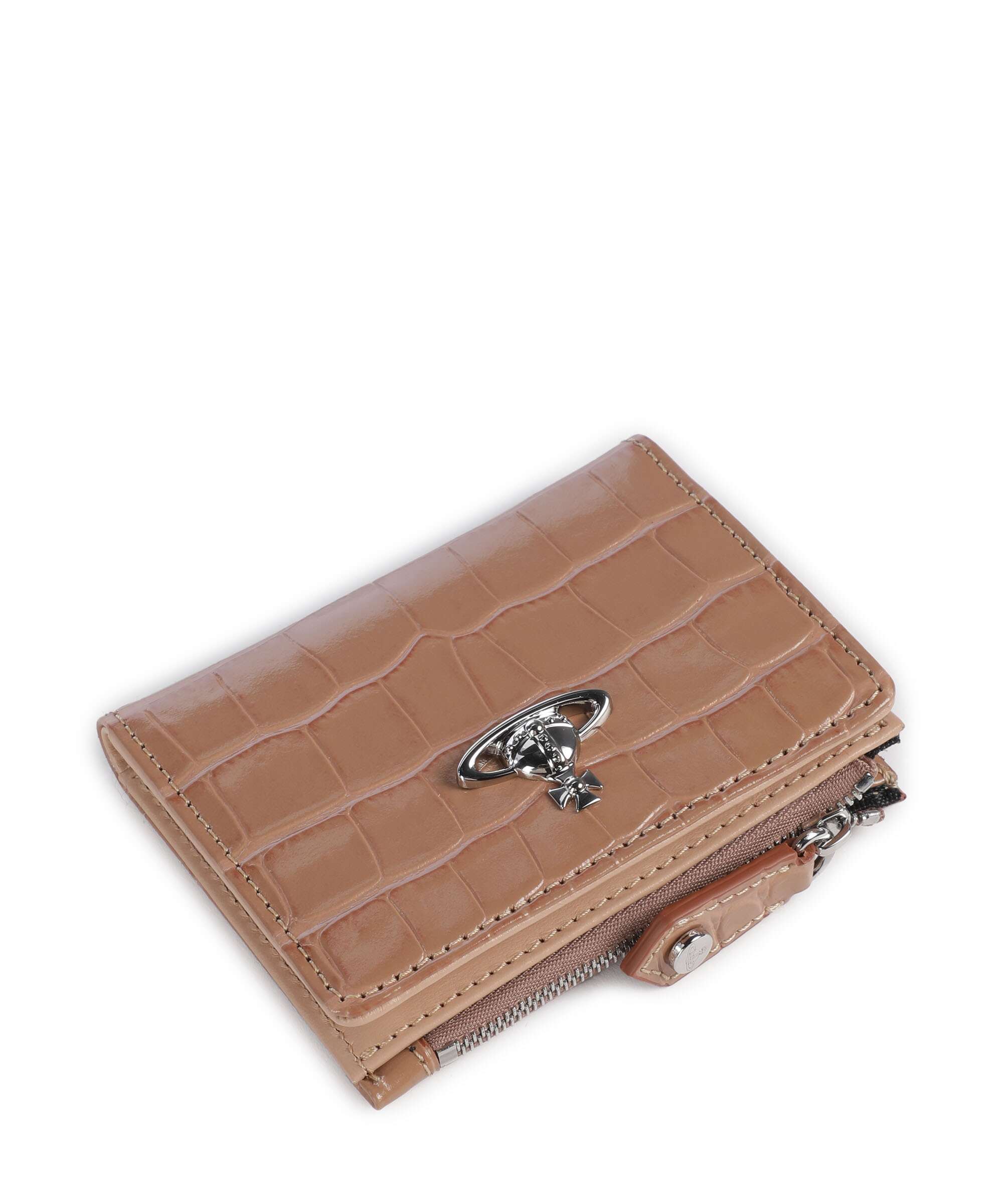 Vivienne Westwood Embossed Croc Slim Wallet dusty pink - Image 4