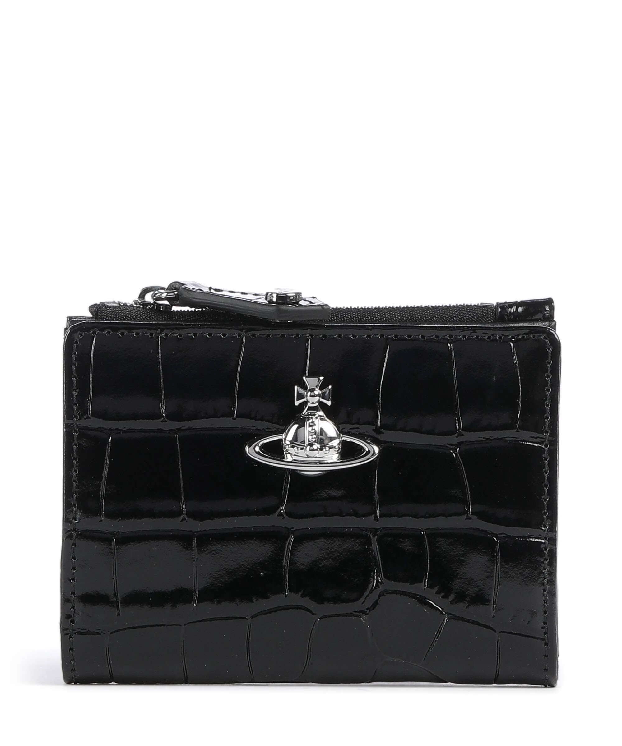 Vivienne Westwood Embossed Croc Slim Wallet black