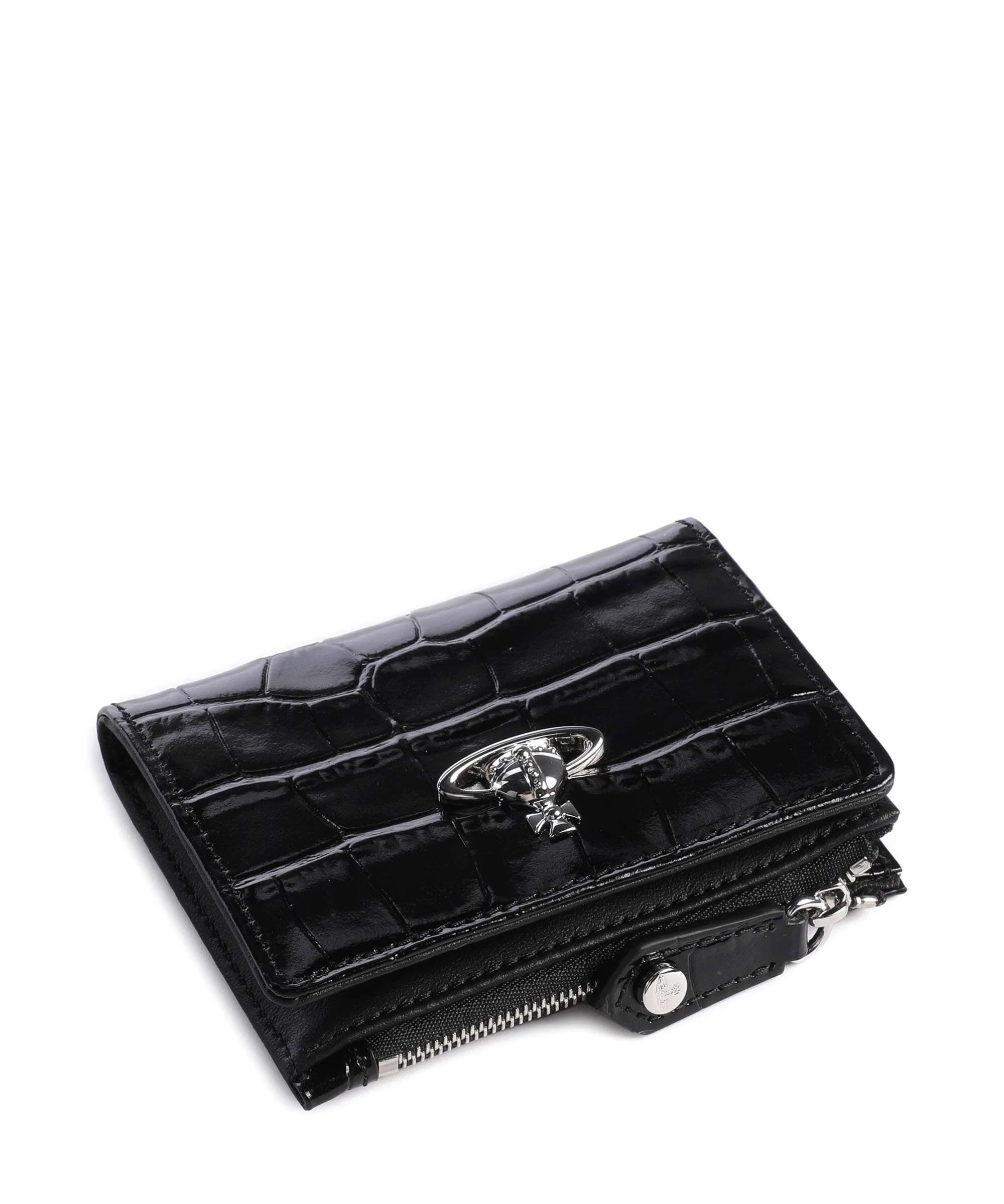 Vivienne Westwood Embossed Croc Slim Wallet black - Image 4