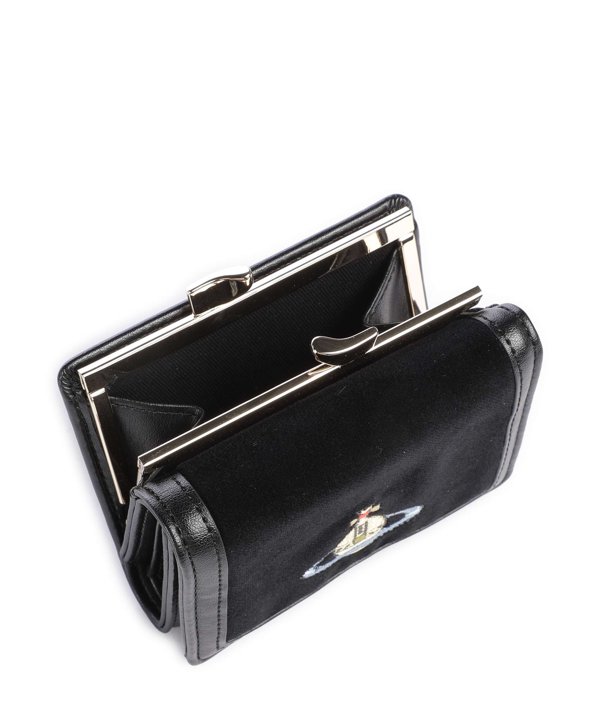 Vivienne Westwood Frame Velvet Small Wallet black - Image 3