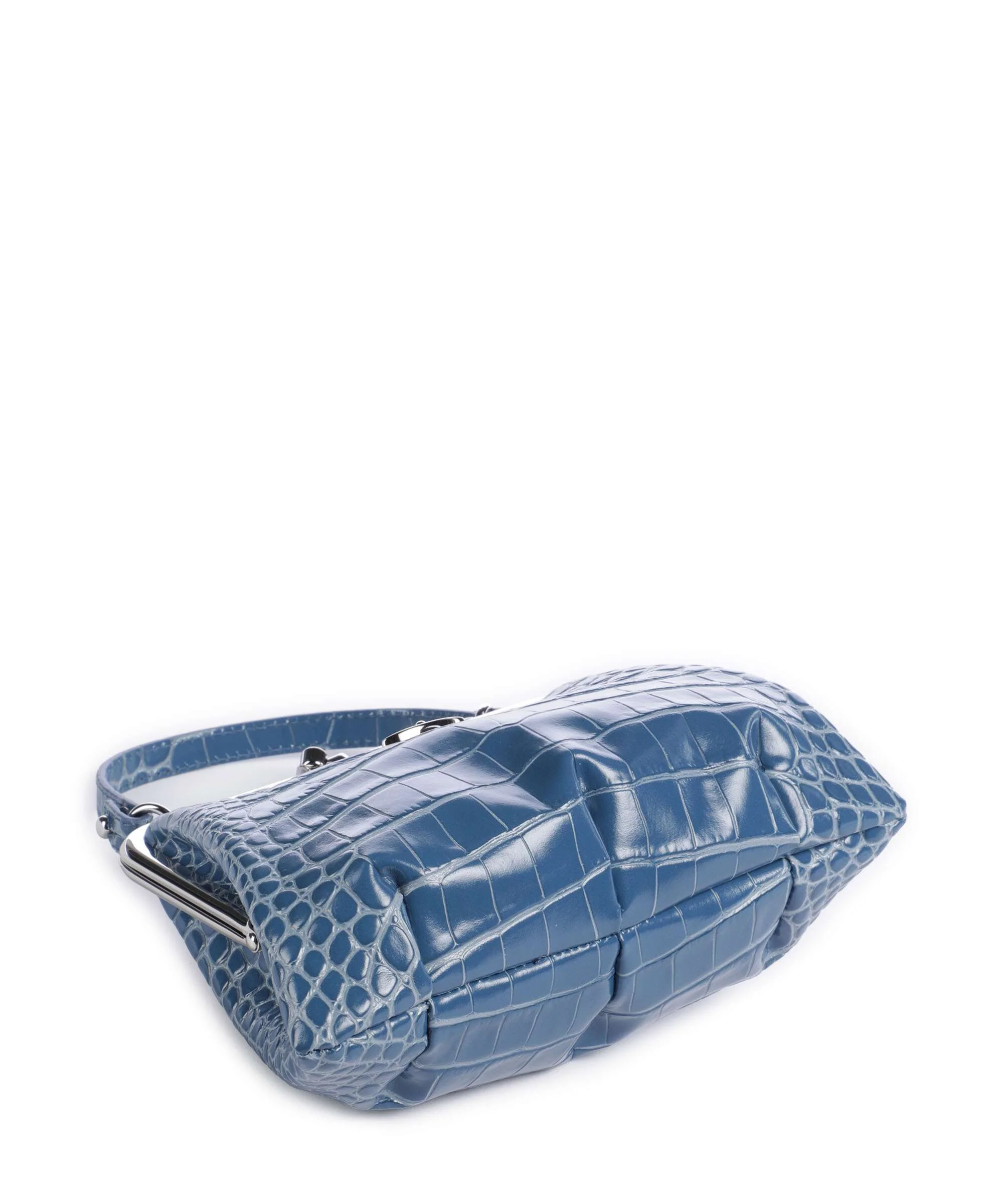 Vivienne Westwood Granny Frame Embossed Croc Handbag blue - Image 4