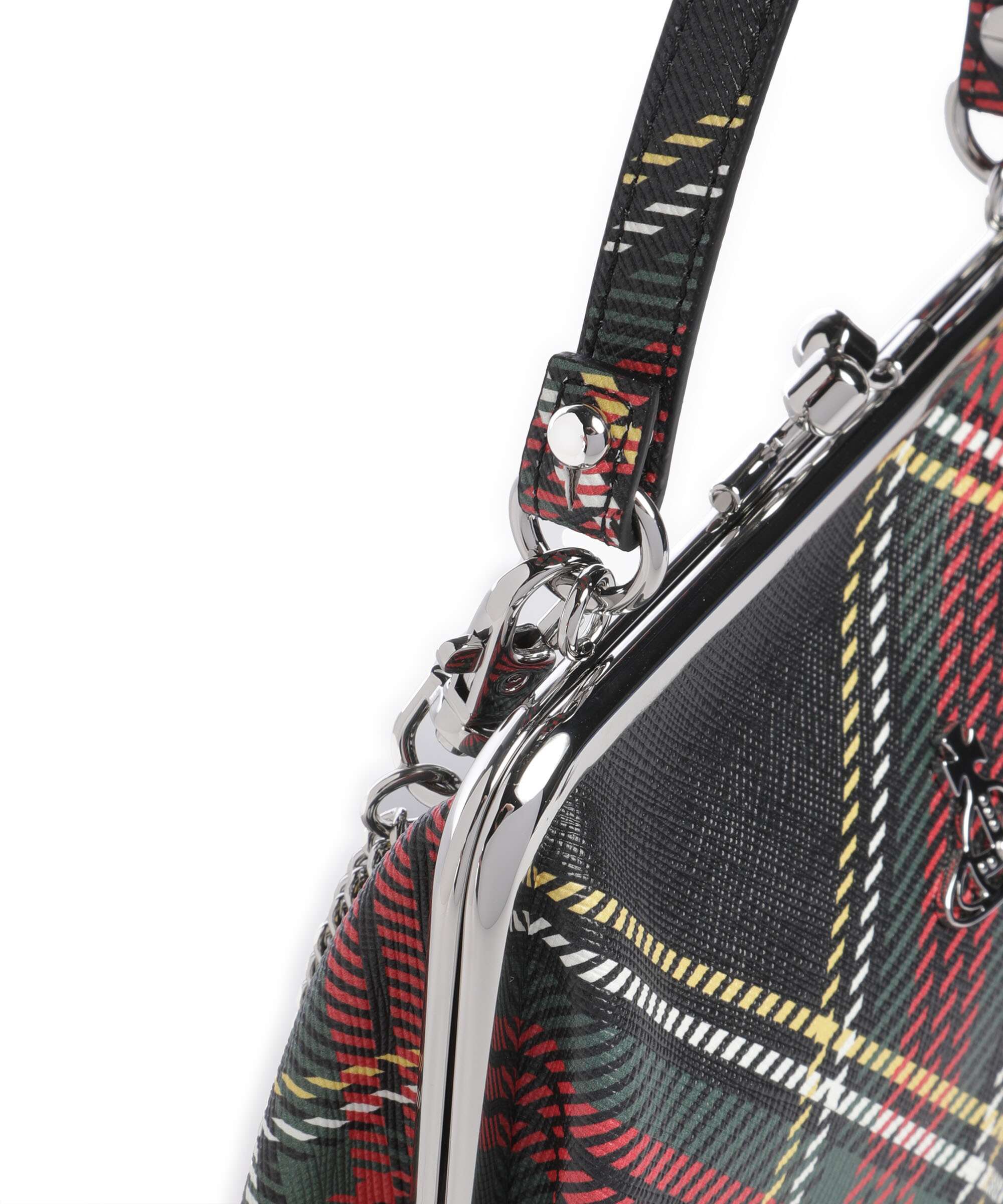 Vivienne Westwood Granny Frame Saffiano Printed Handbag chelsea tartan - Image 4