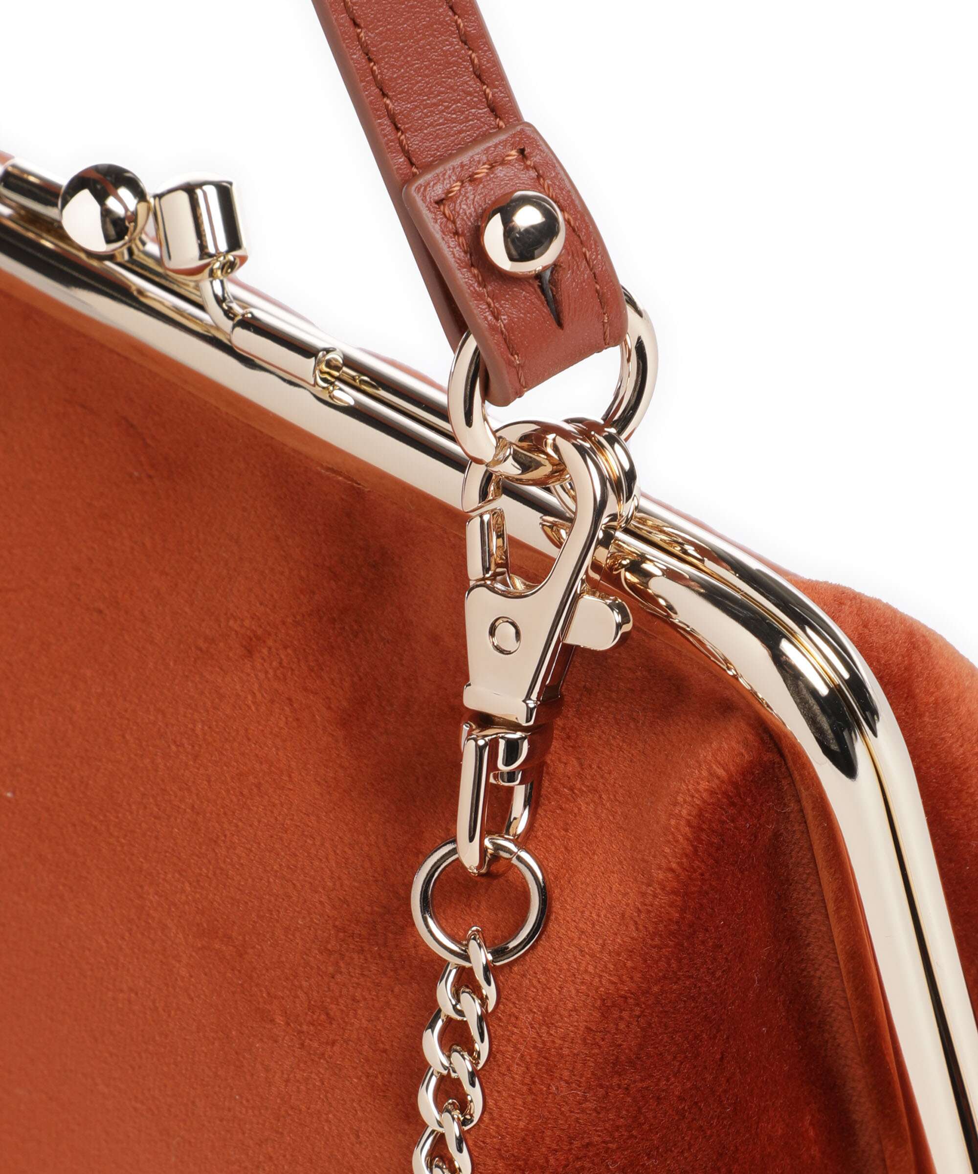 Vivienne Westwood Granny Frame Velvet Crossbody bag burnt orange - Image 4