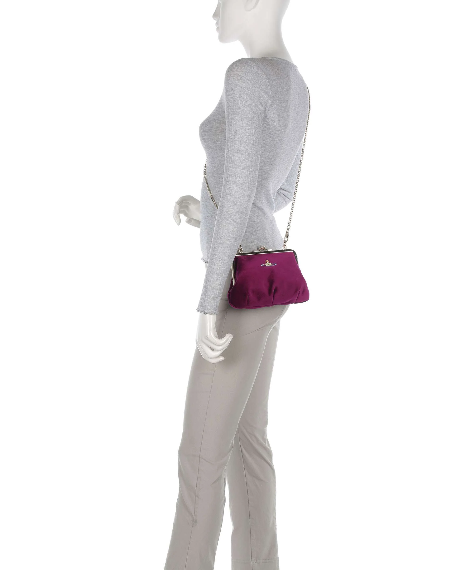 Vivienne Westwood Granny Frame Velvet Crossbody bag purple - Image 3