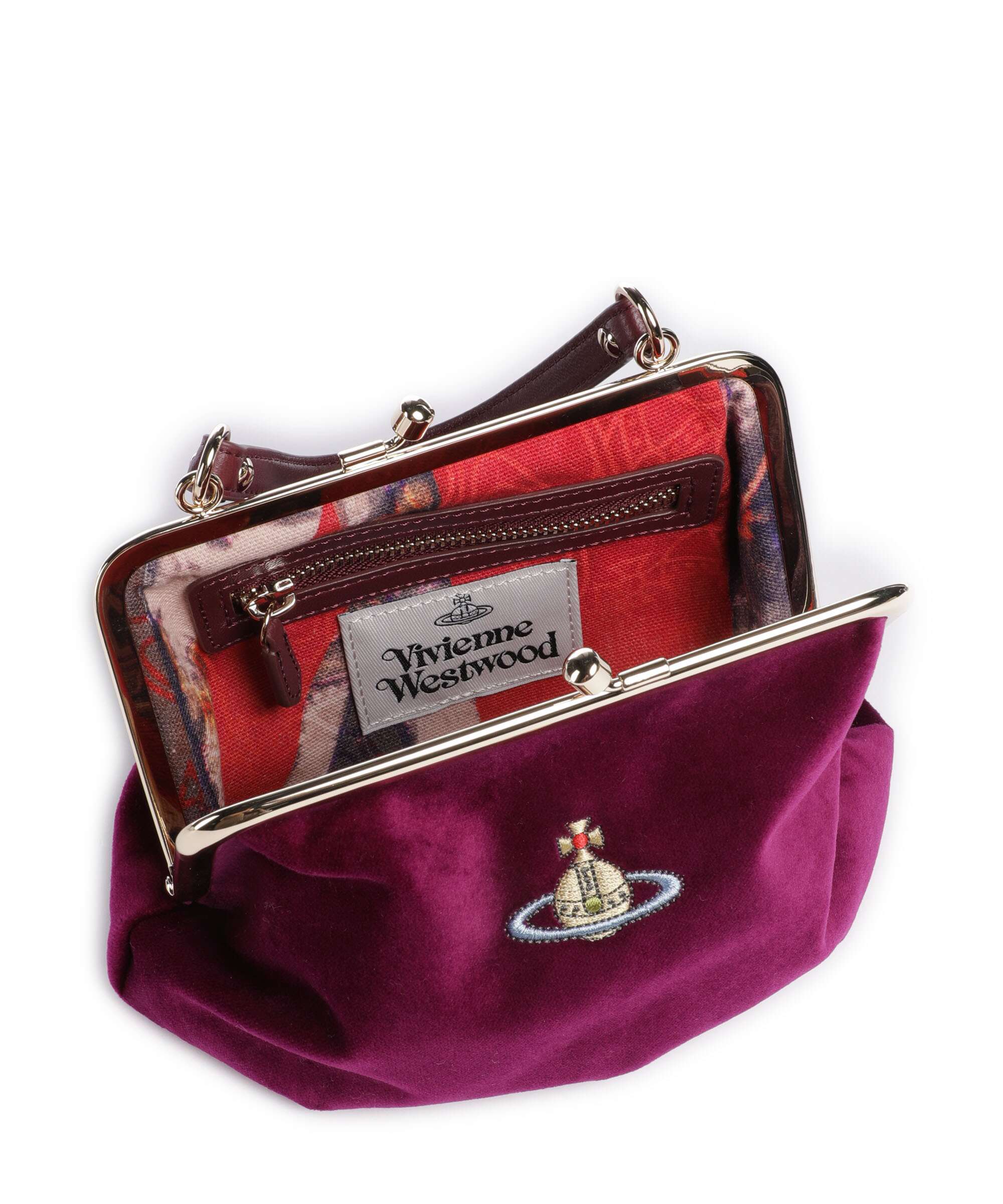 Vivienne Westwood Granny Frame Velvet Crossbody bag purple - Image 6