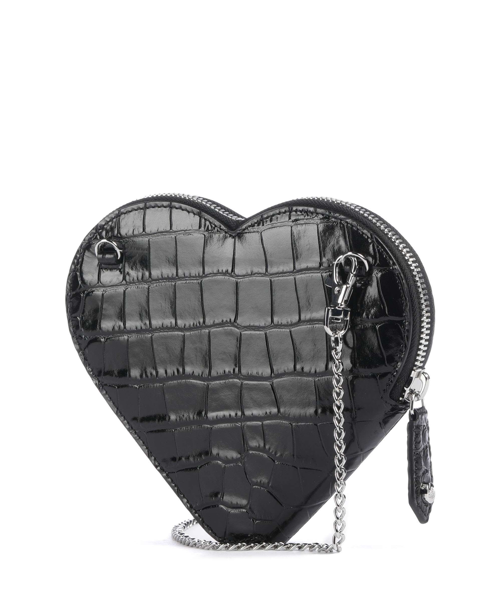 Vivienne Westwood Heart Embossed Croc Crossbody bag black - Image 2