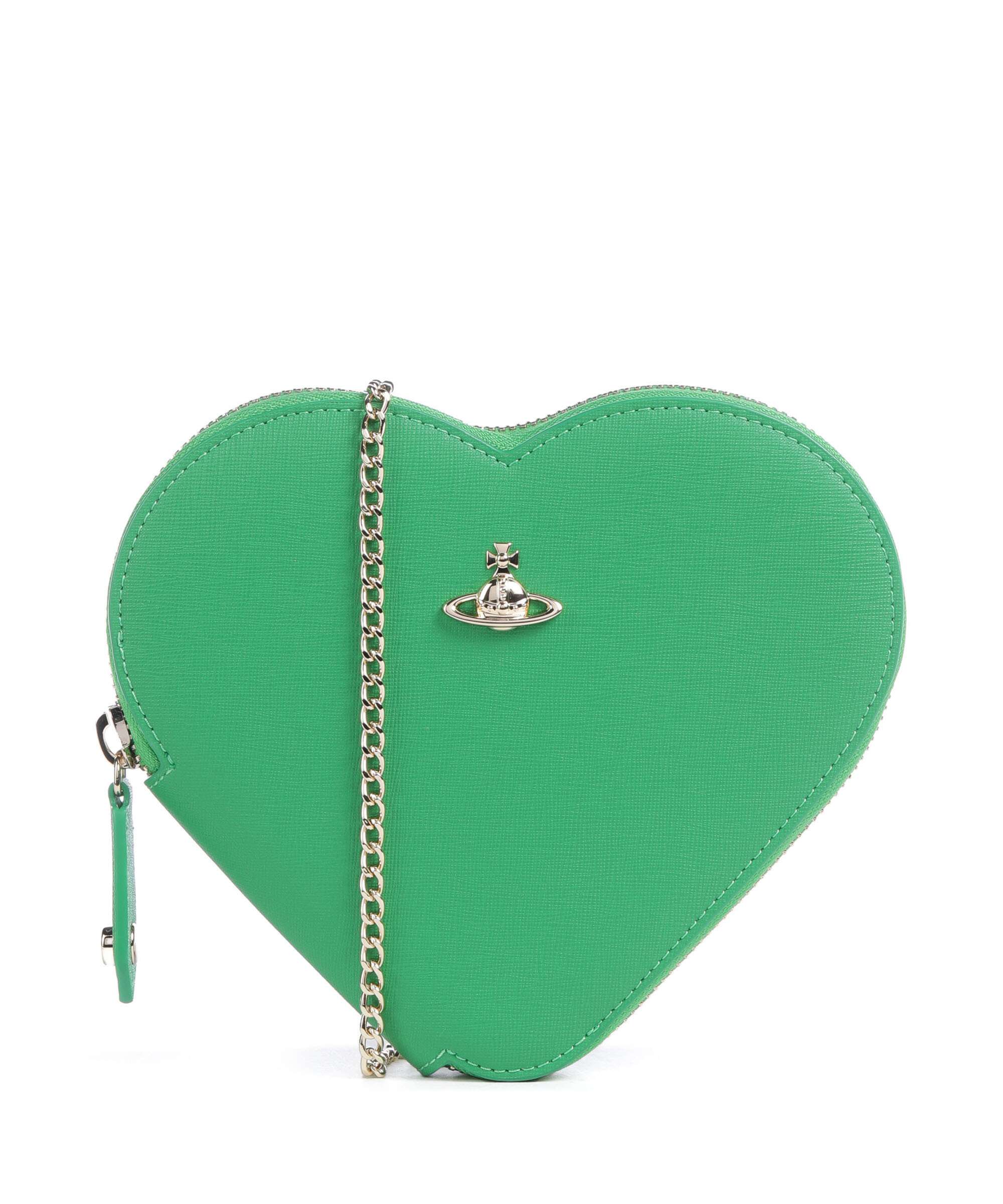 Vivienne Westwood Heart Saffiano Biogreen Crossbody bag bright green