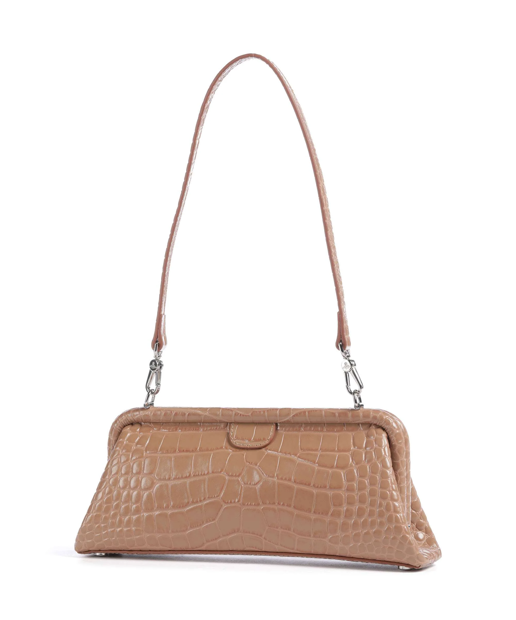 Vivienne Westwood Jane Frame Embossed Croc Shoulder bag dusty pink - Image 2
