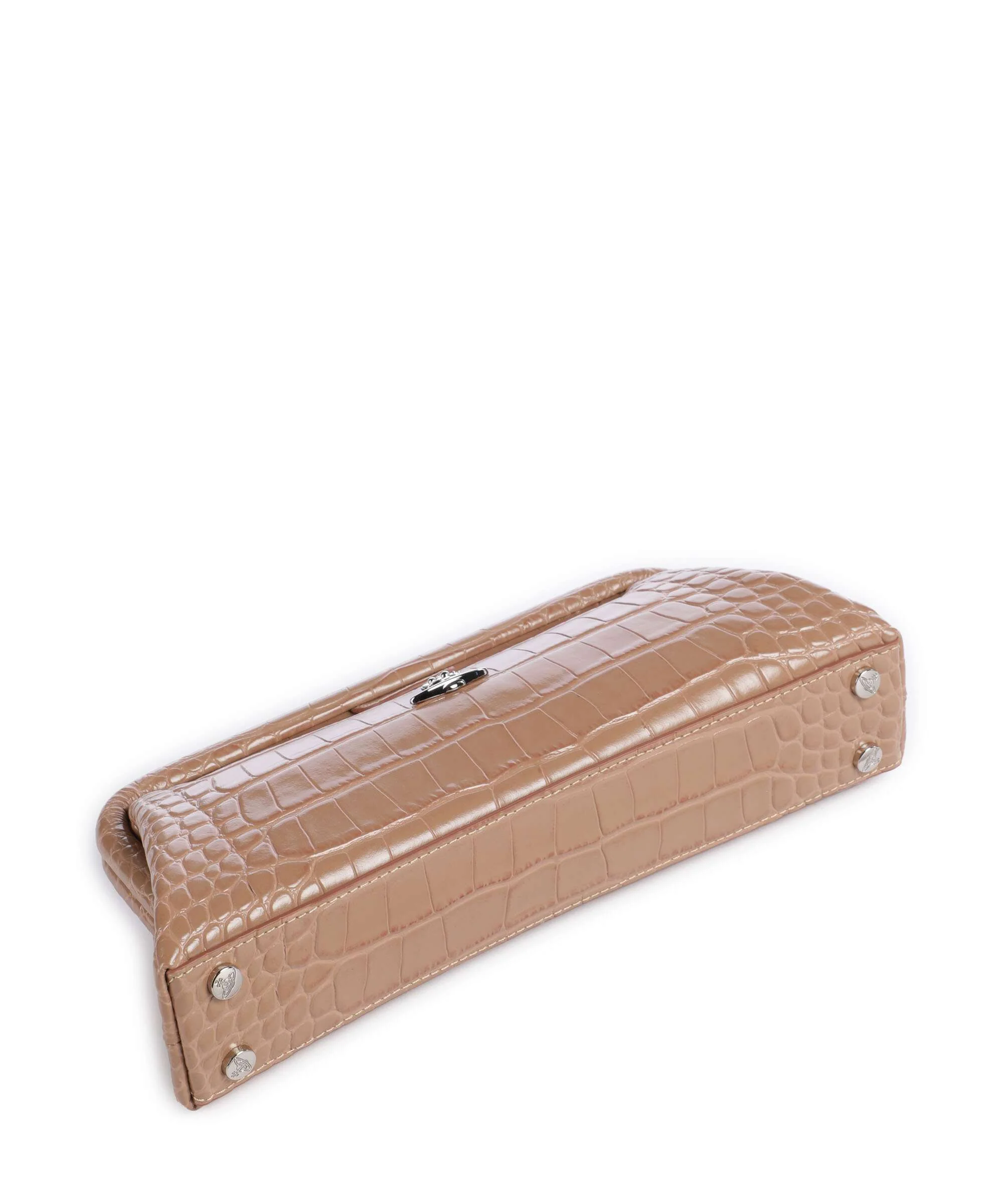 Vivienne Westwood Jane Frame Embossed Croc Shoulder bag dusty pink - Image 4