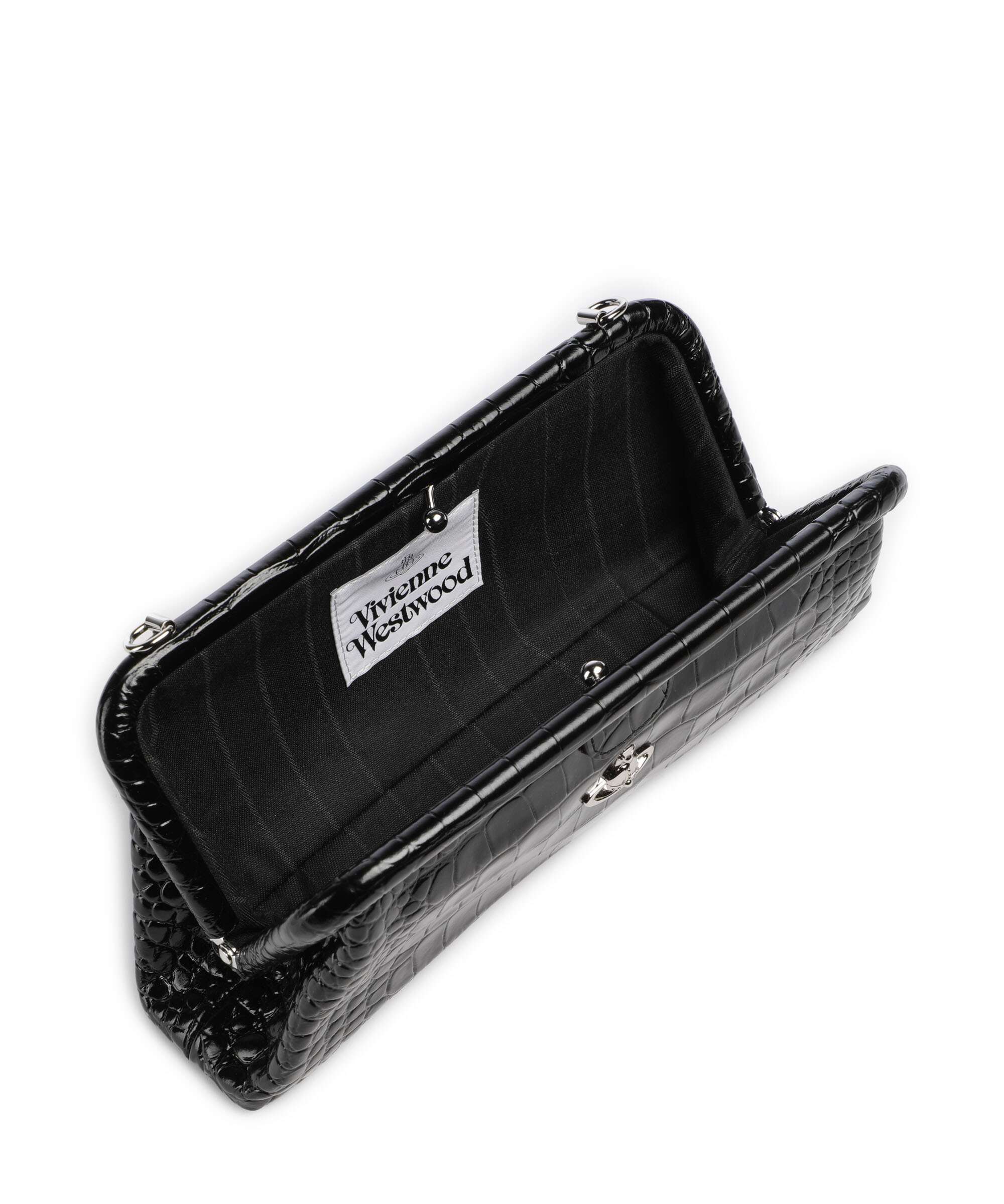 Vivienne Westwood Jane Frame Embossed Croc Shoulder bag black - Image 5