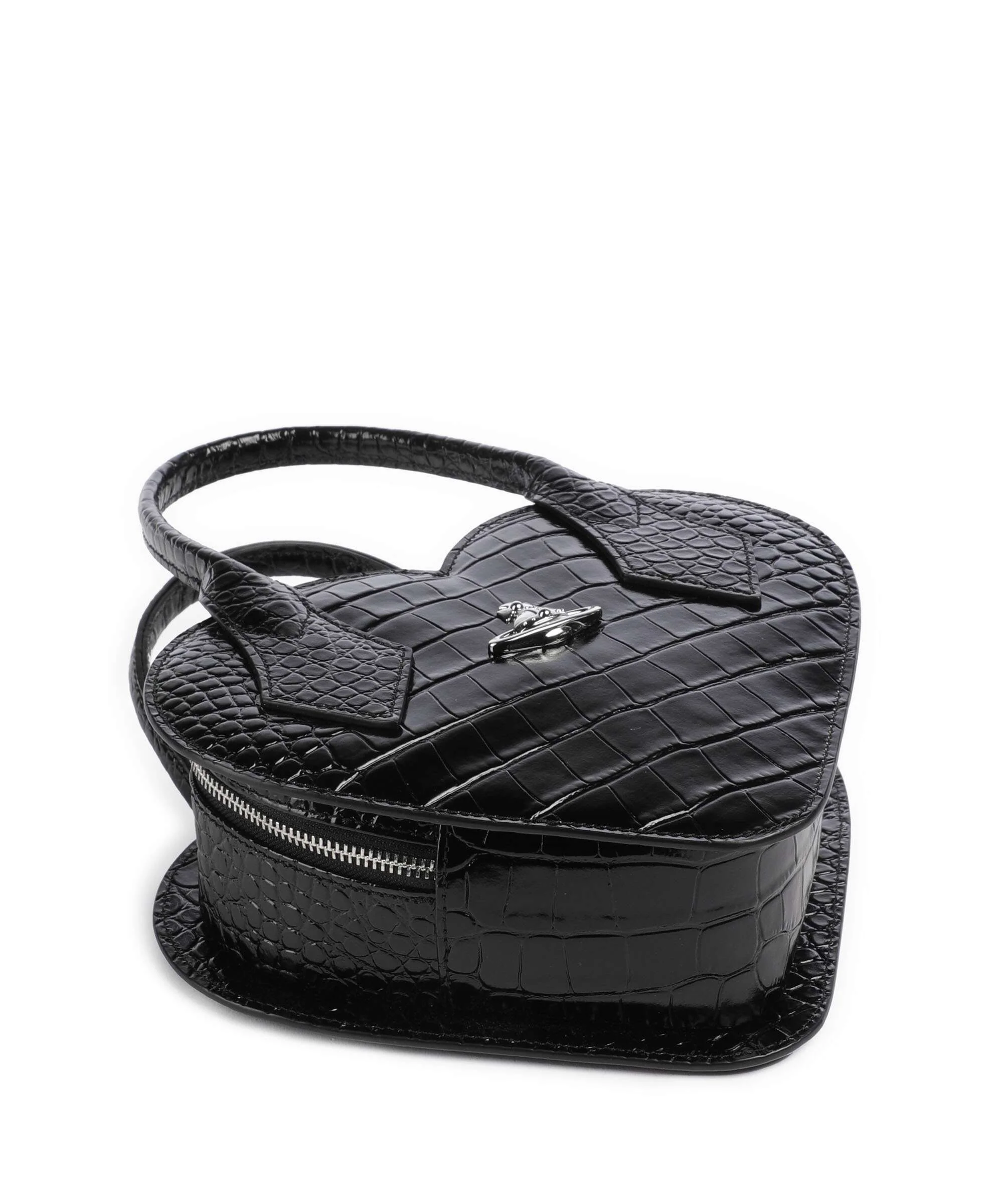 Vivienne Westwood Josephine Heart Embossed Croc Handbag black - Image 5
