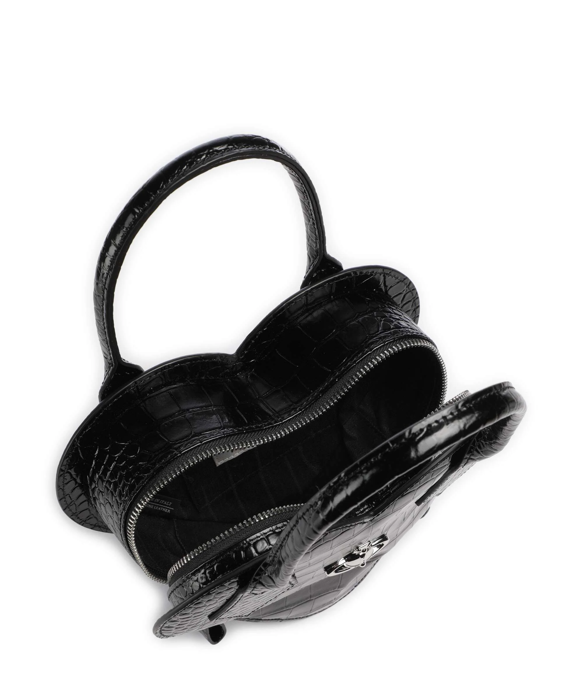 Vivienne Westwood Josephine Heart Embossed Croc Handbag black - Image 6