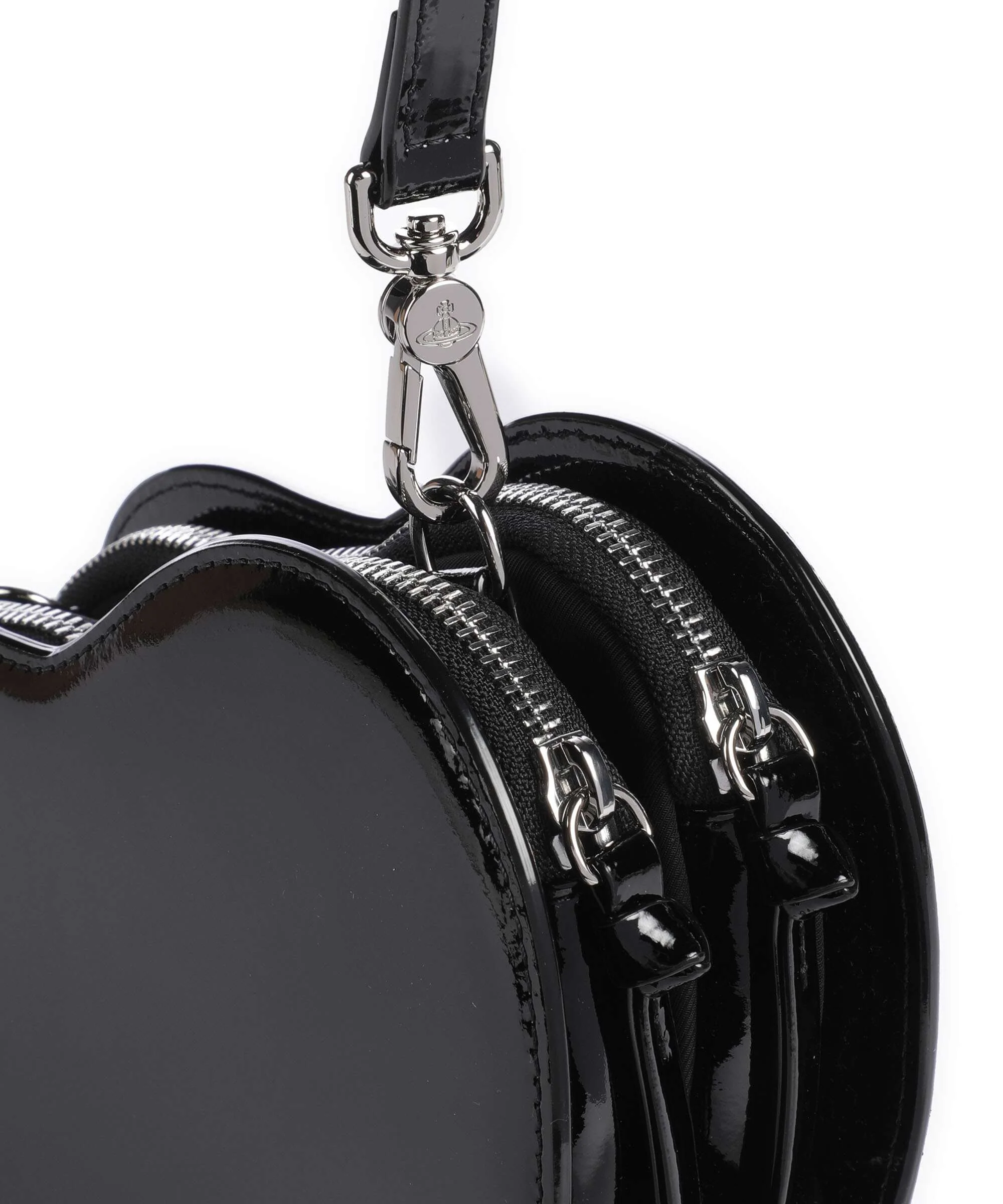 Vivienne Westwood Louise Heart Shiny Patent Crossbody bag black - Image 4