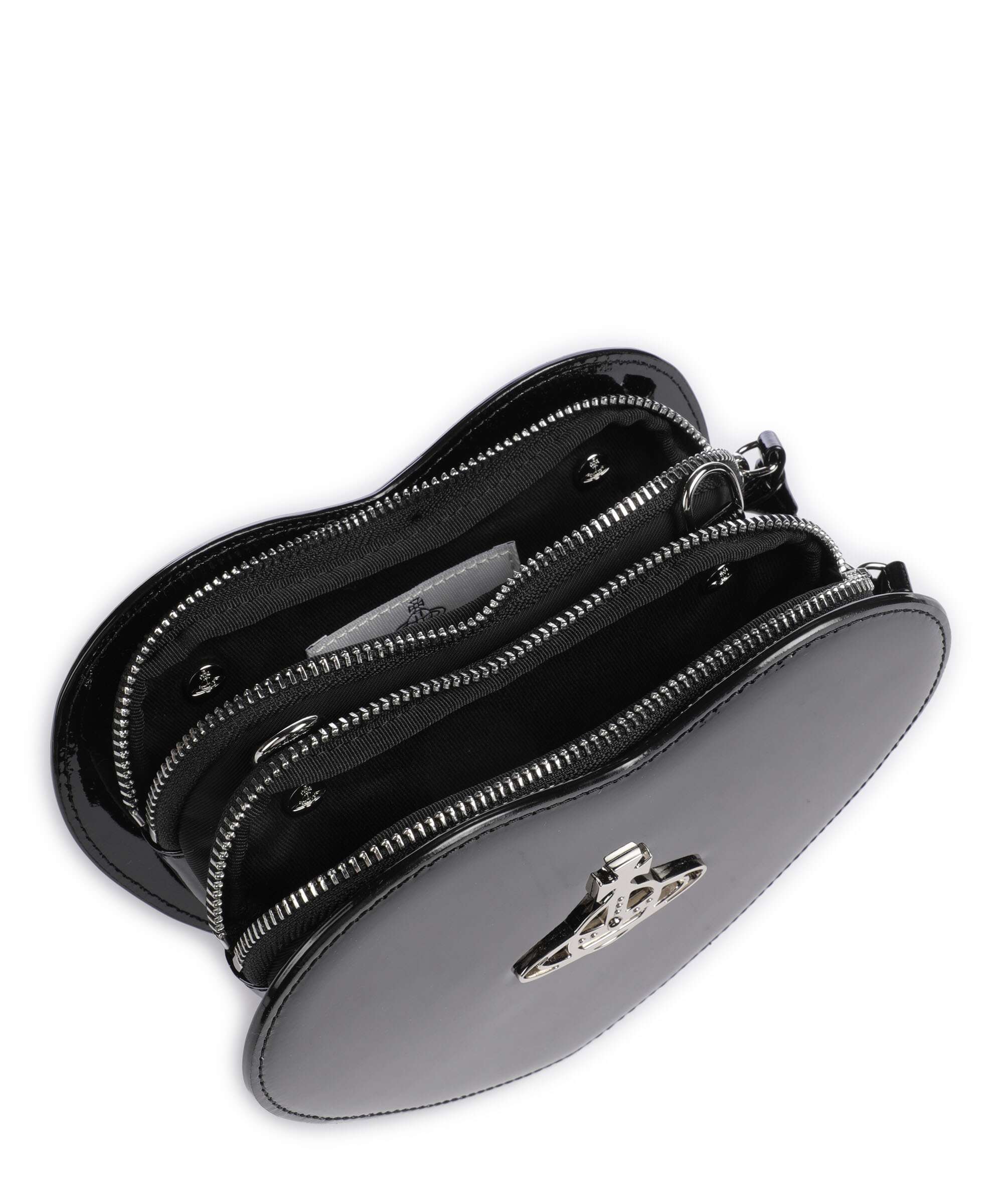 Vivienne Westwood Louise Heart Shiny Patent Crossbody bag black - Image 6